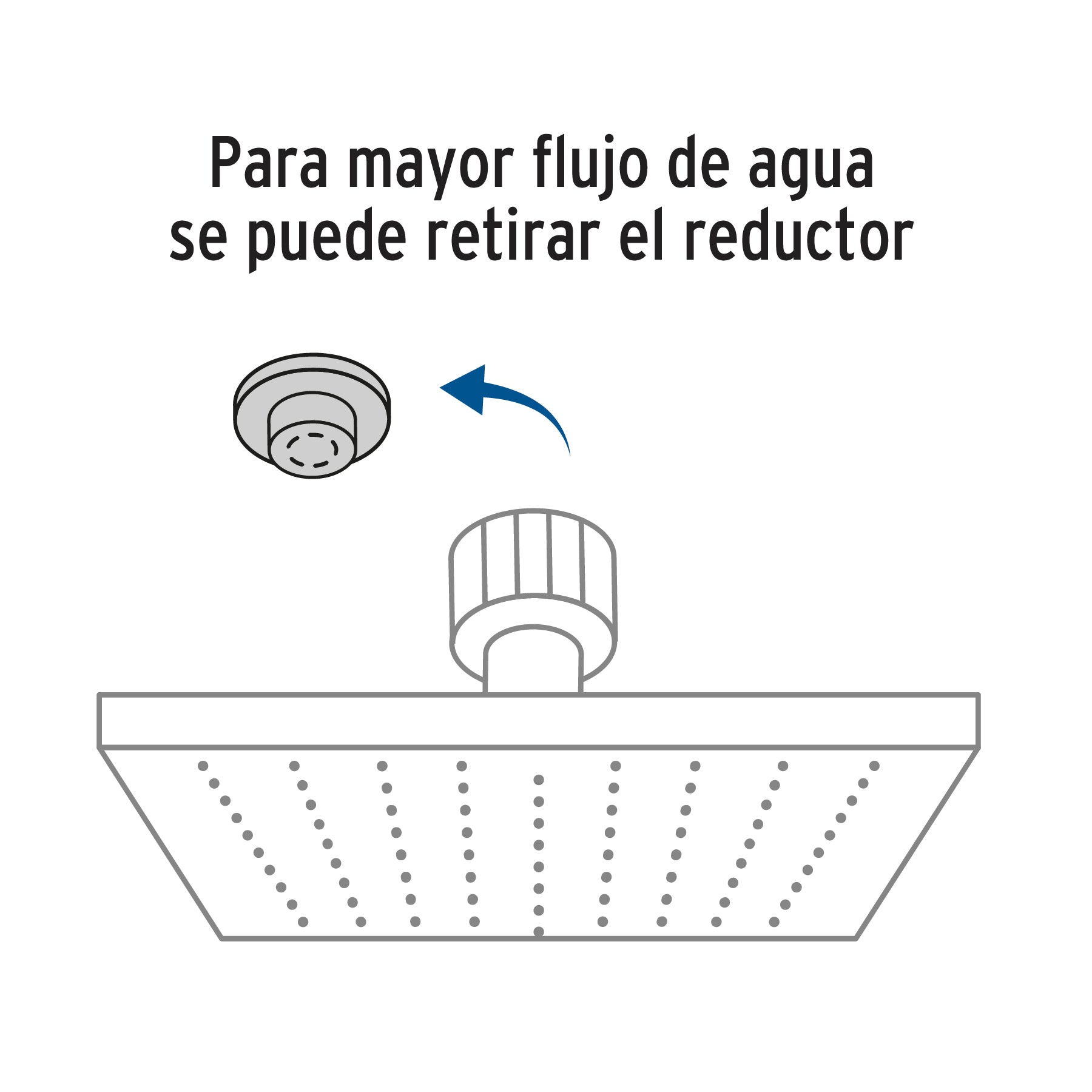 Regadera plato cuadrado 10" con brazo, cromo, FOSET RIVIERA