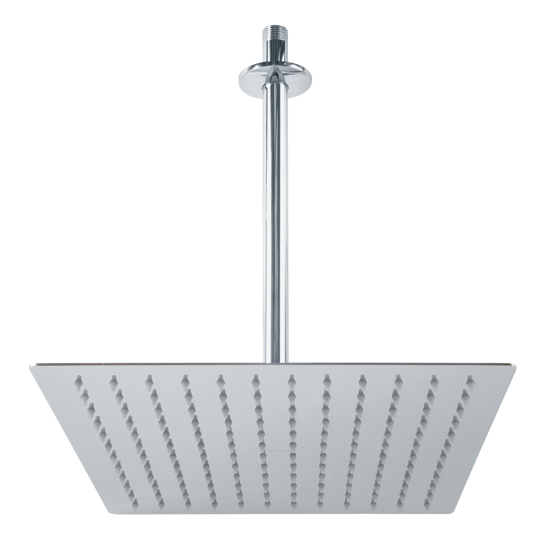 Regadera plato cuadrado 12" con brazo, cromo, FOSET RIVIERA