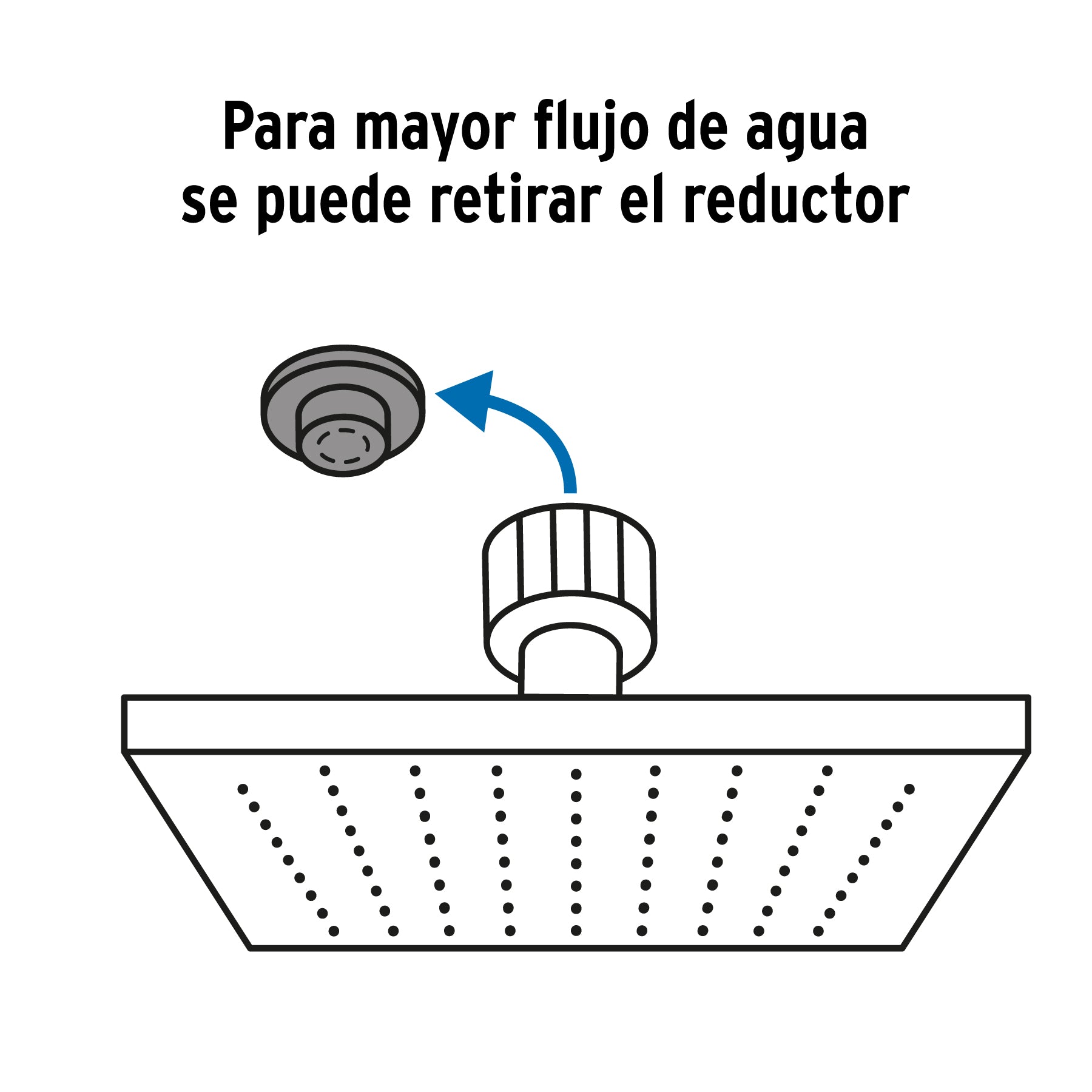 Regadera plato cuadrado 12" con brazo, negro, FOSET RIVIERA
