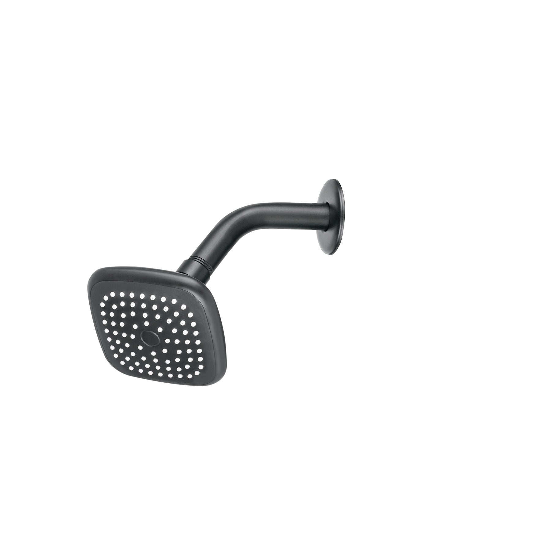 Regadera cuadrada 3-3/4" brazo y chapetón, negro, BASIC