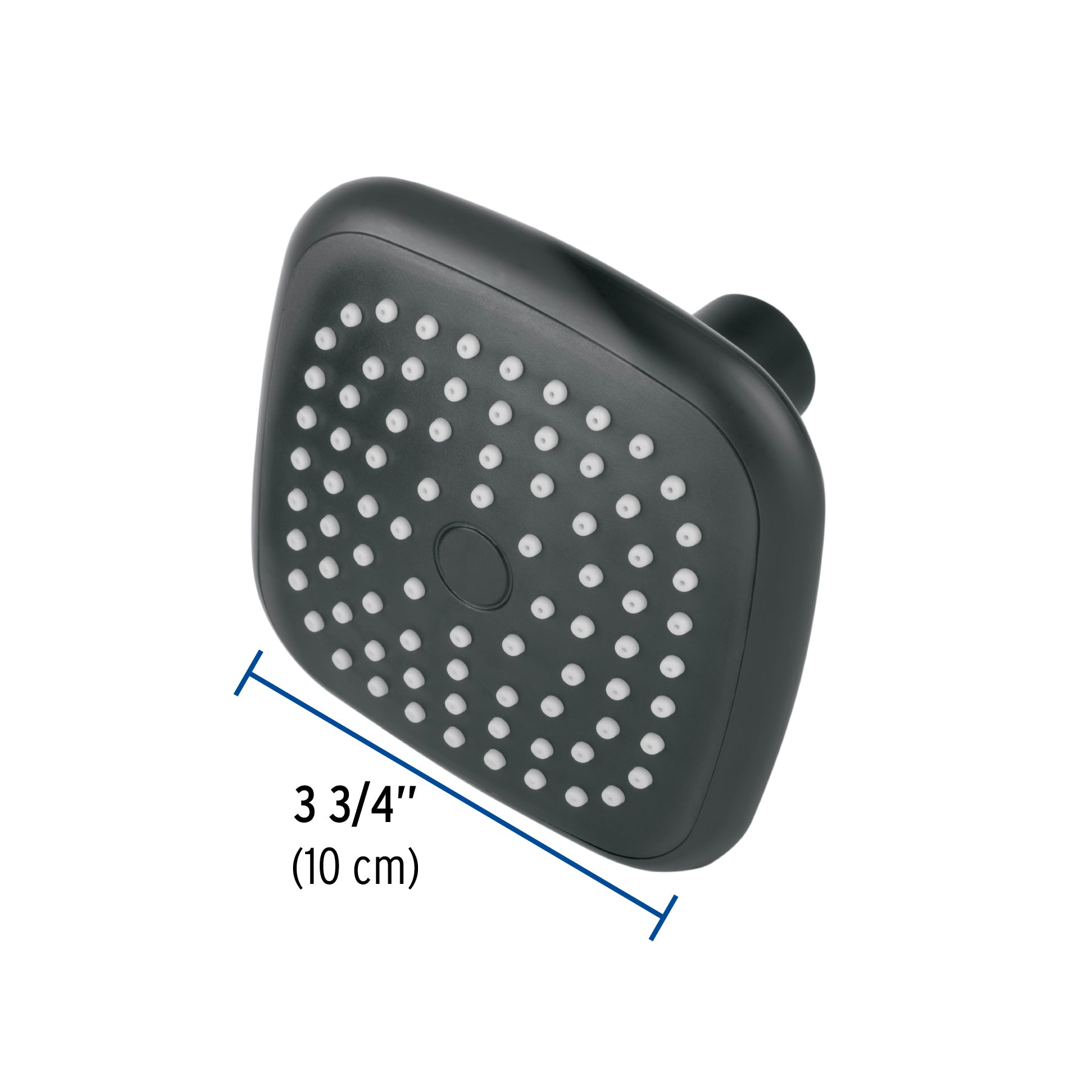Regadera cuadrada de ABS 3-3/4" sin brazo, negro, BASIC