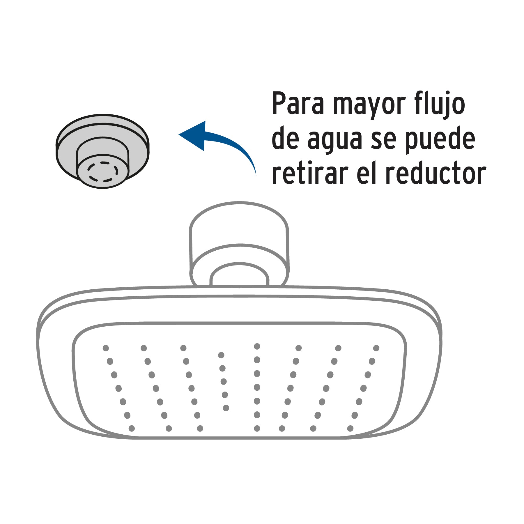 Regadera cuadrada de ABS 3-3/4" sin brazo, FOSET BASIC