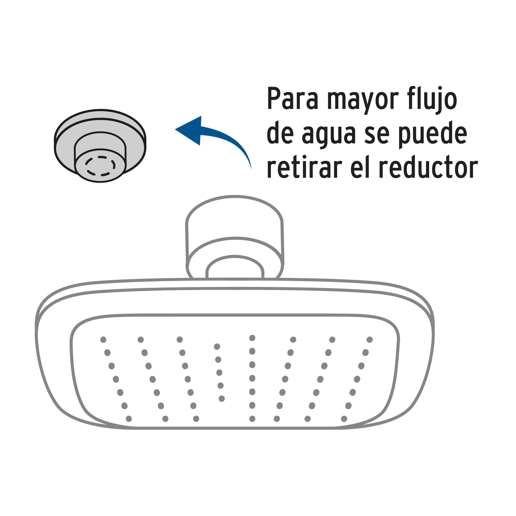 Regadera cuadrada 3-3/4" brazo y chapetón de acero, BASIC