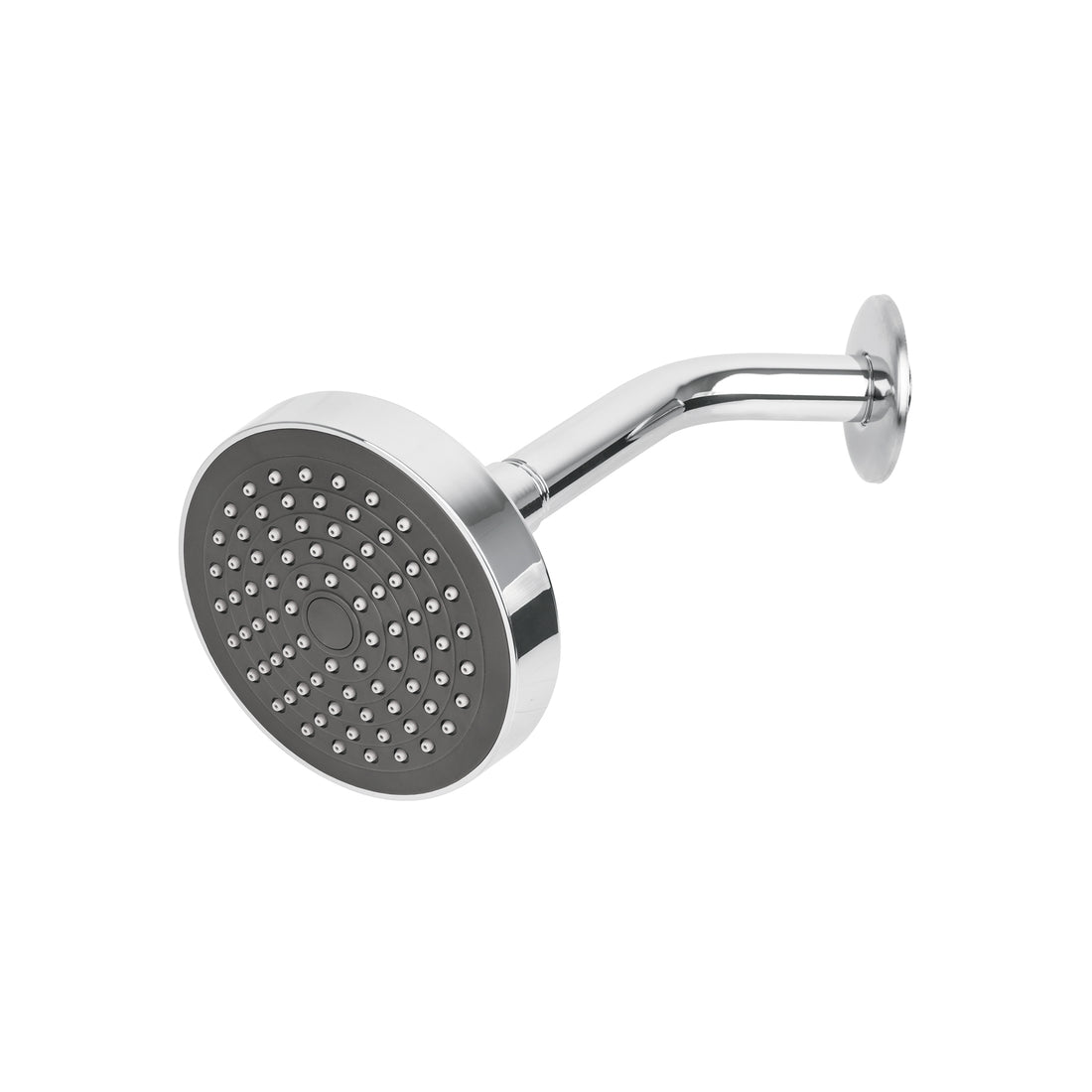 Regadera redonda 4-1/4" brazo y chapetón de acero, BASIC