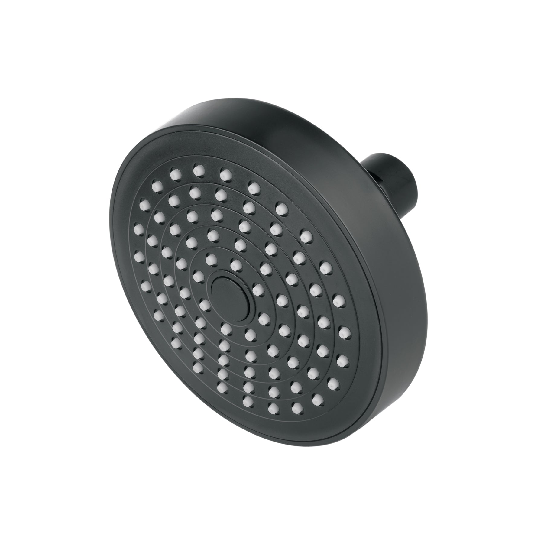 Regadera redonda de ABS 4-1/4" sin brazo, negro, BASIC