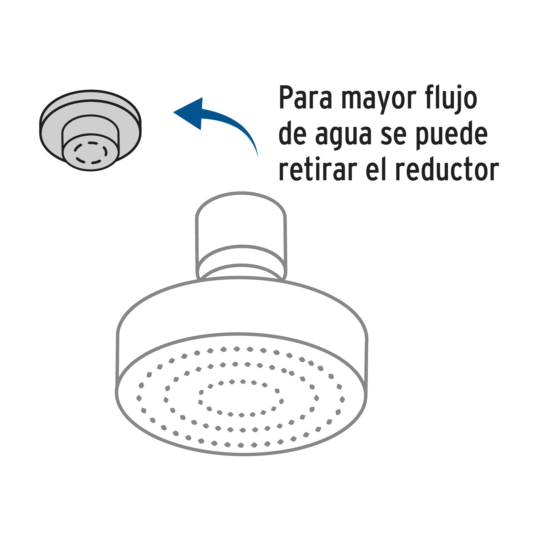 Regadera redonda de ABS 4-1/4" sin brazo, negro, BASIC