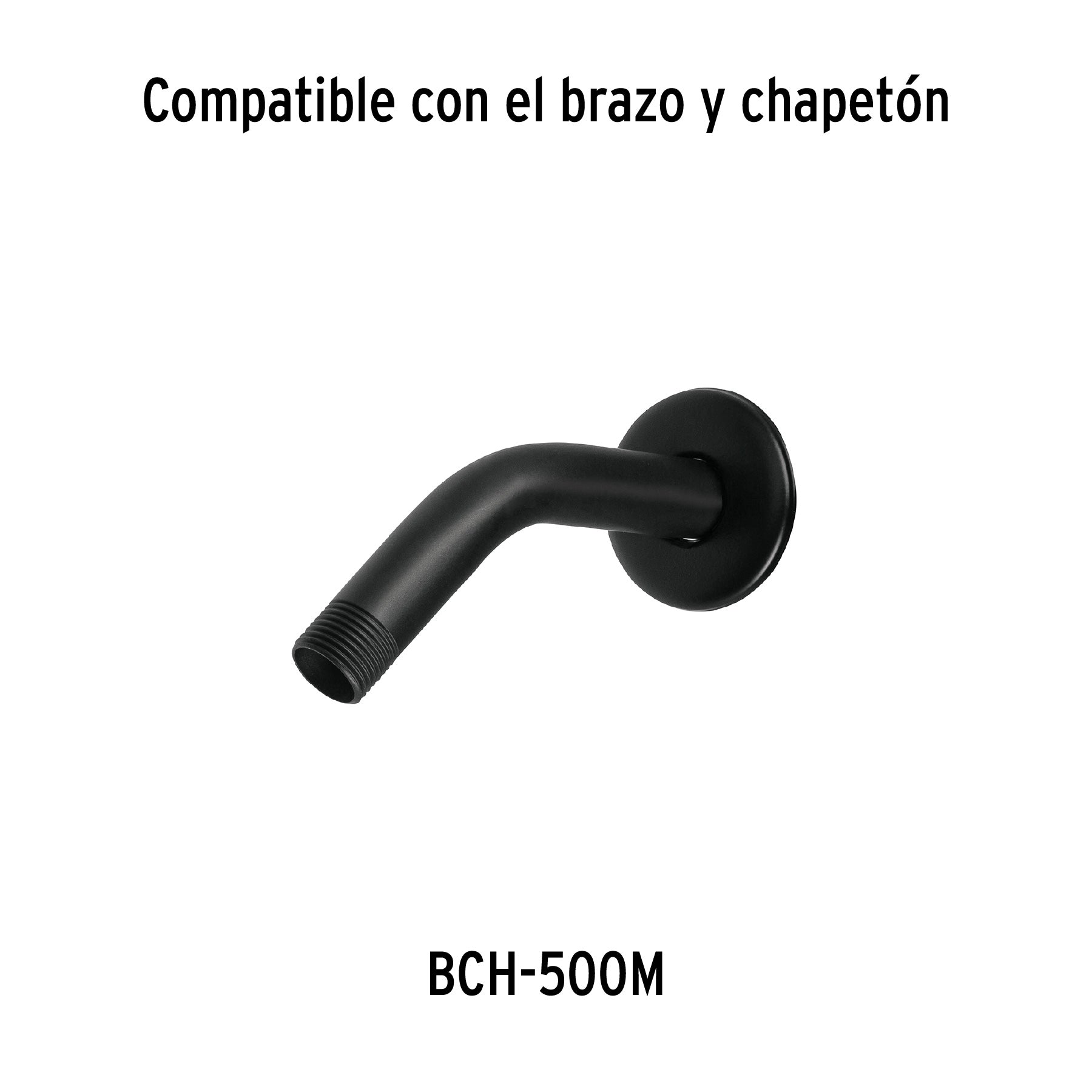 Regadera redonda de ABS 4-1/4" sin brazo, negro, BASIC