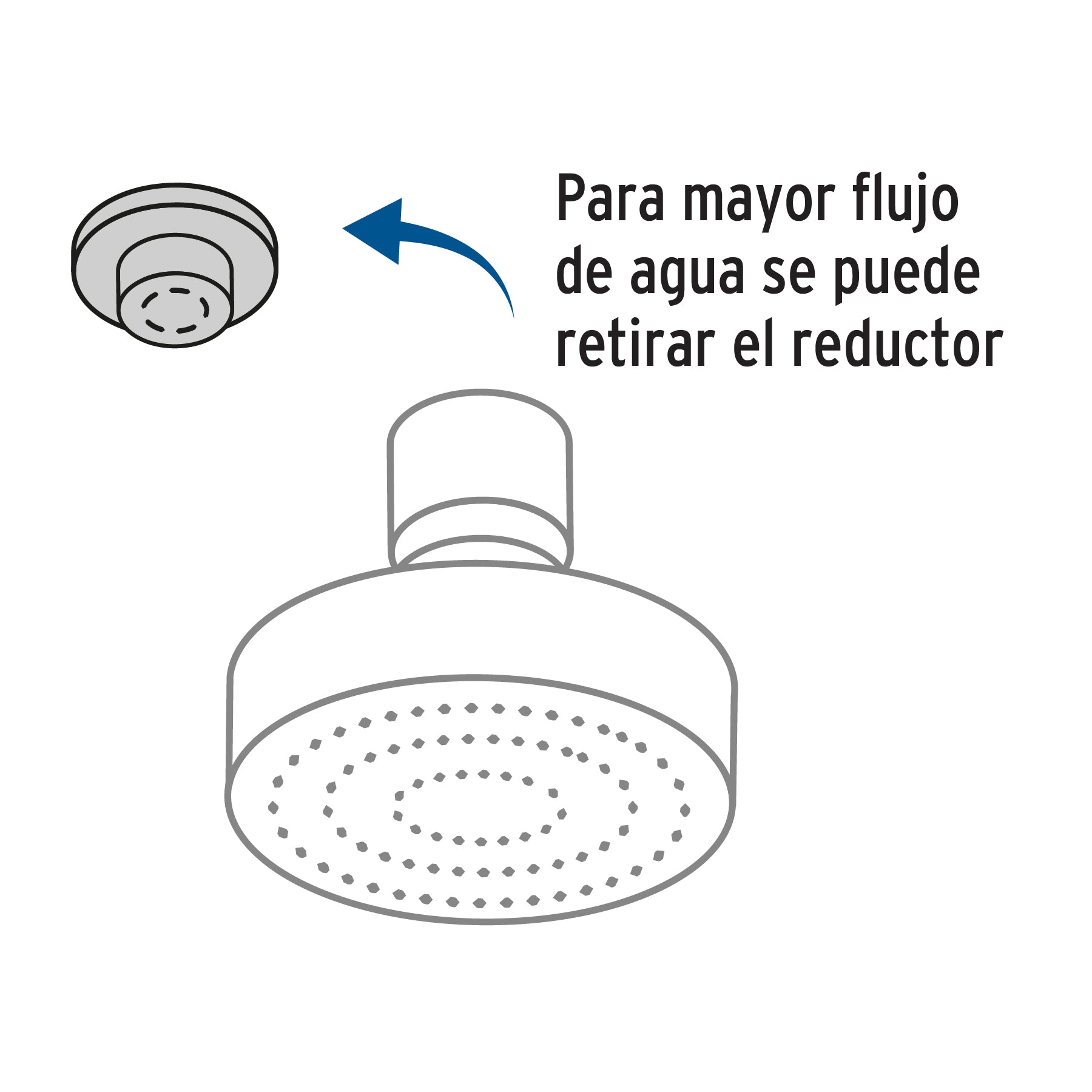 Regadera redonda 4-1/4" brazo y chapetón de acero, BASIC