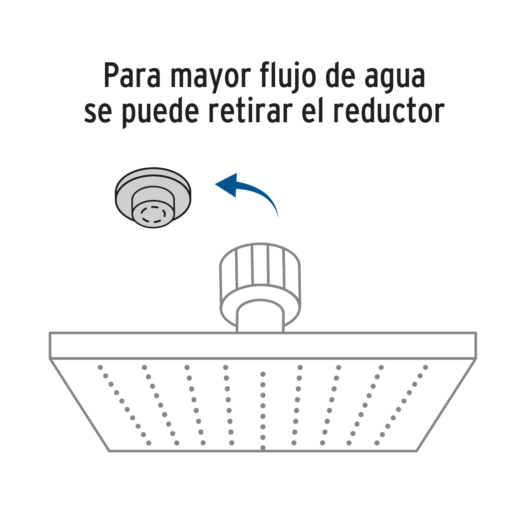 Regadera cuadrada 4", ABS, sin brazo, satín, AQUA