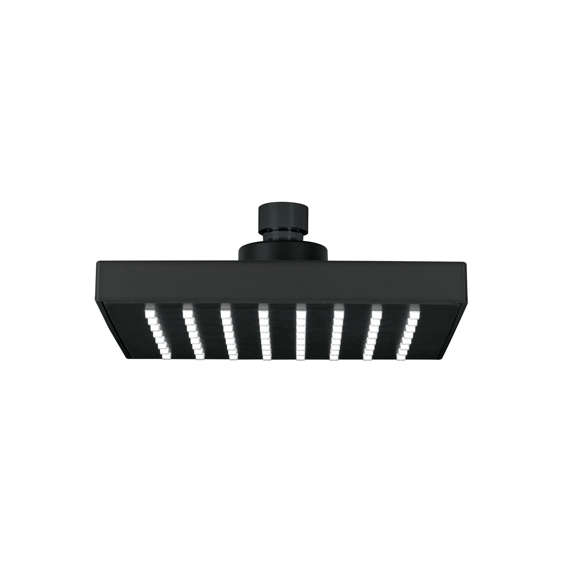 Regadera cuadrada 6", ABS, sin brazo, negro, AQUA