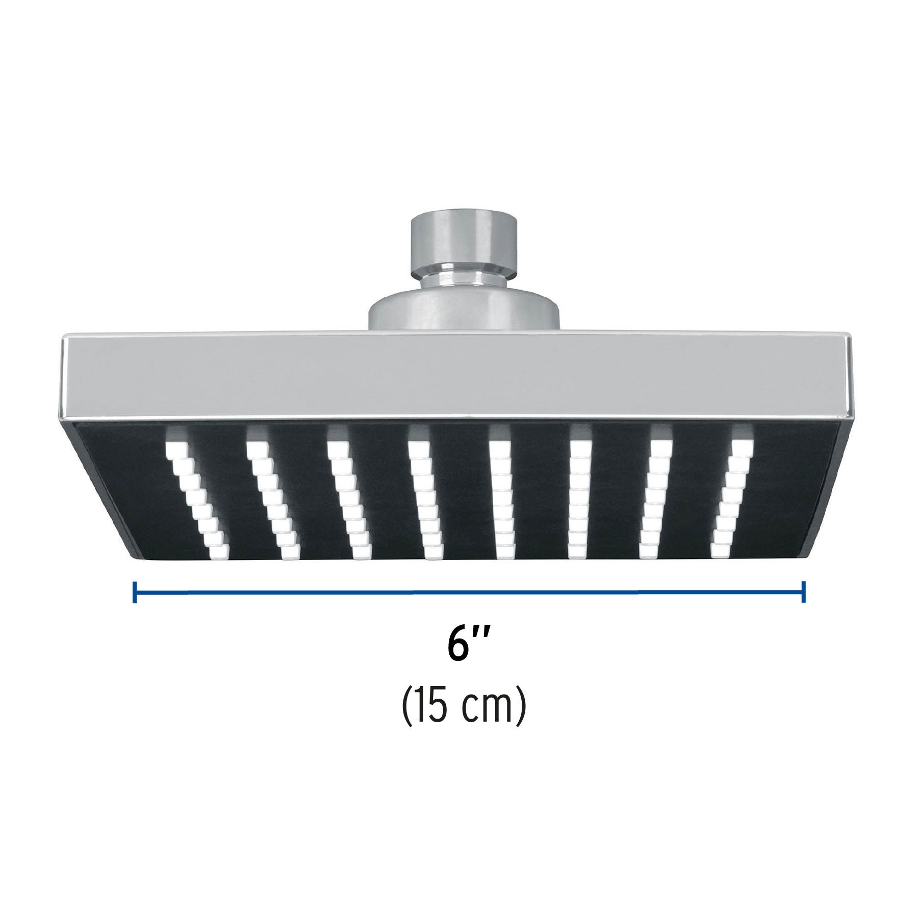 Regadera cuadrada 6", ABS, sin brazo, cromo, AQUA