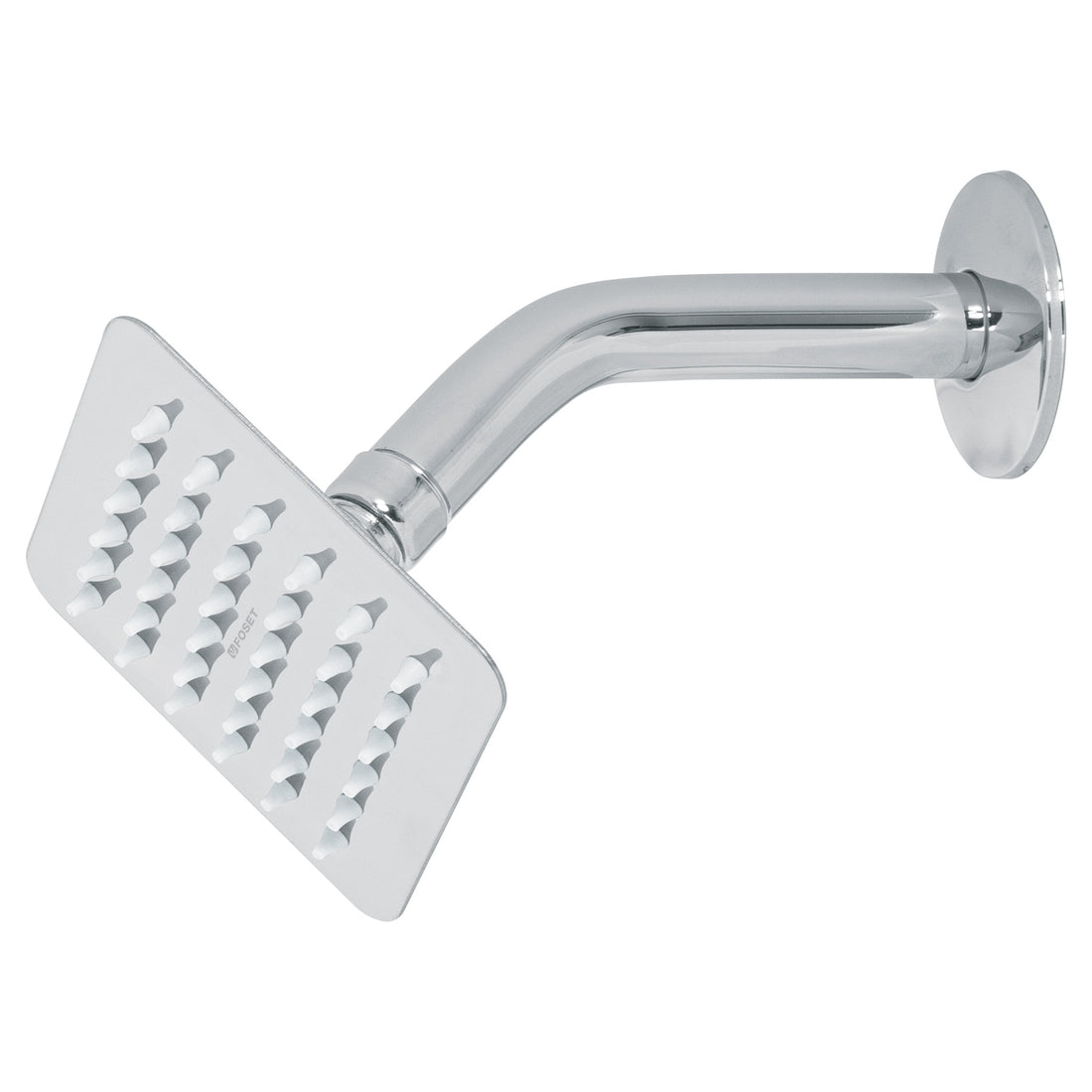 Regadera cuadrada 4", acero inox, con brazo, cromo, TÚBIG
