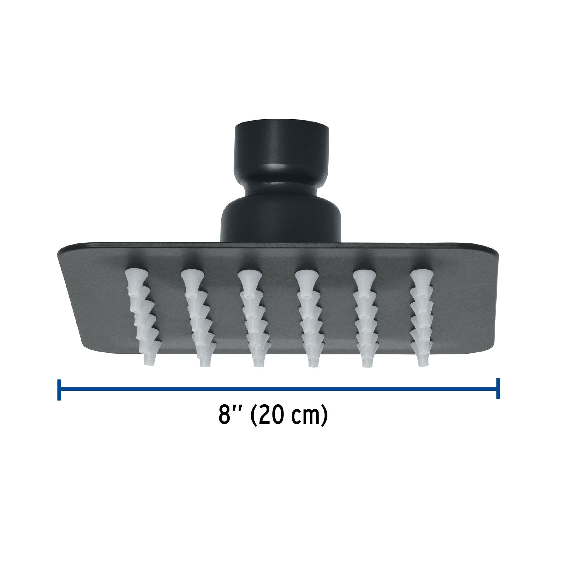 Regadera cuadrada 4", acero inox, sin brazo, negro, TÚBIG