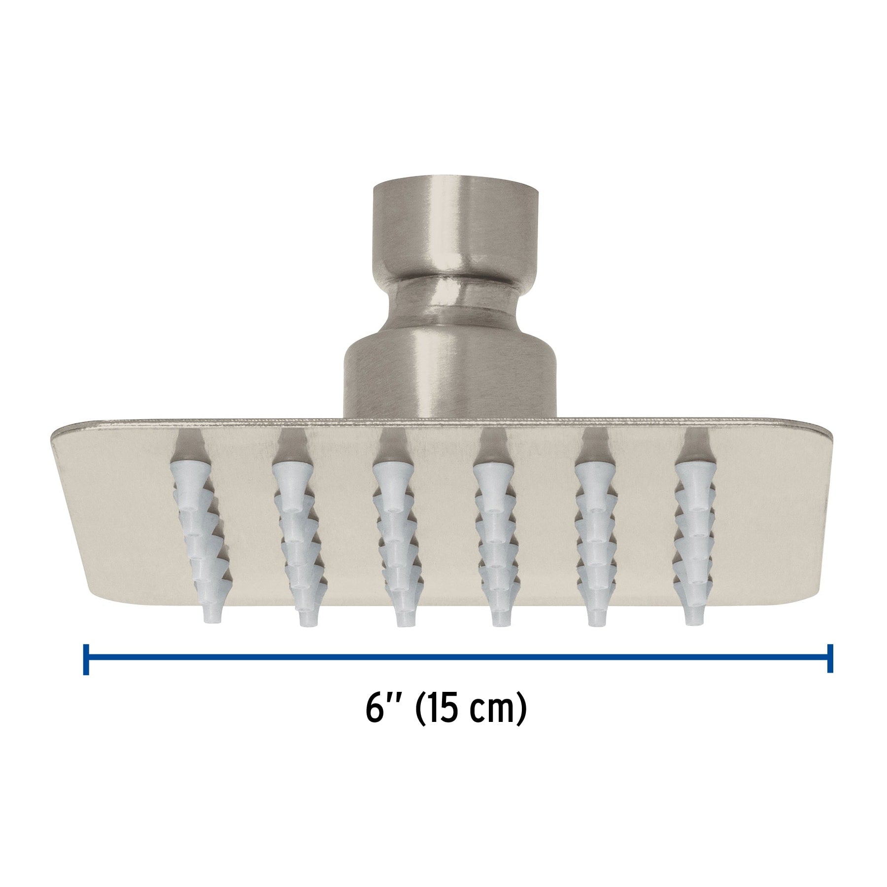Regadera cuadrada 4", acero inox, sin brazo, satín, TÚBIG