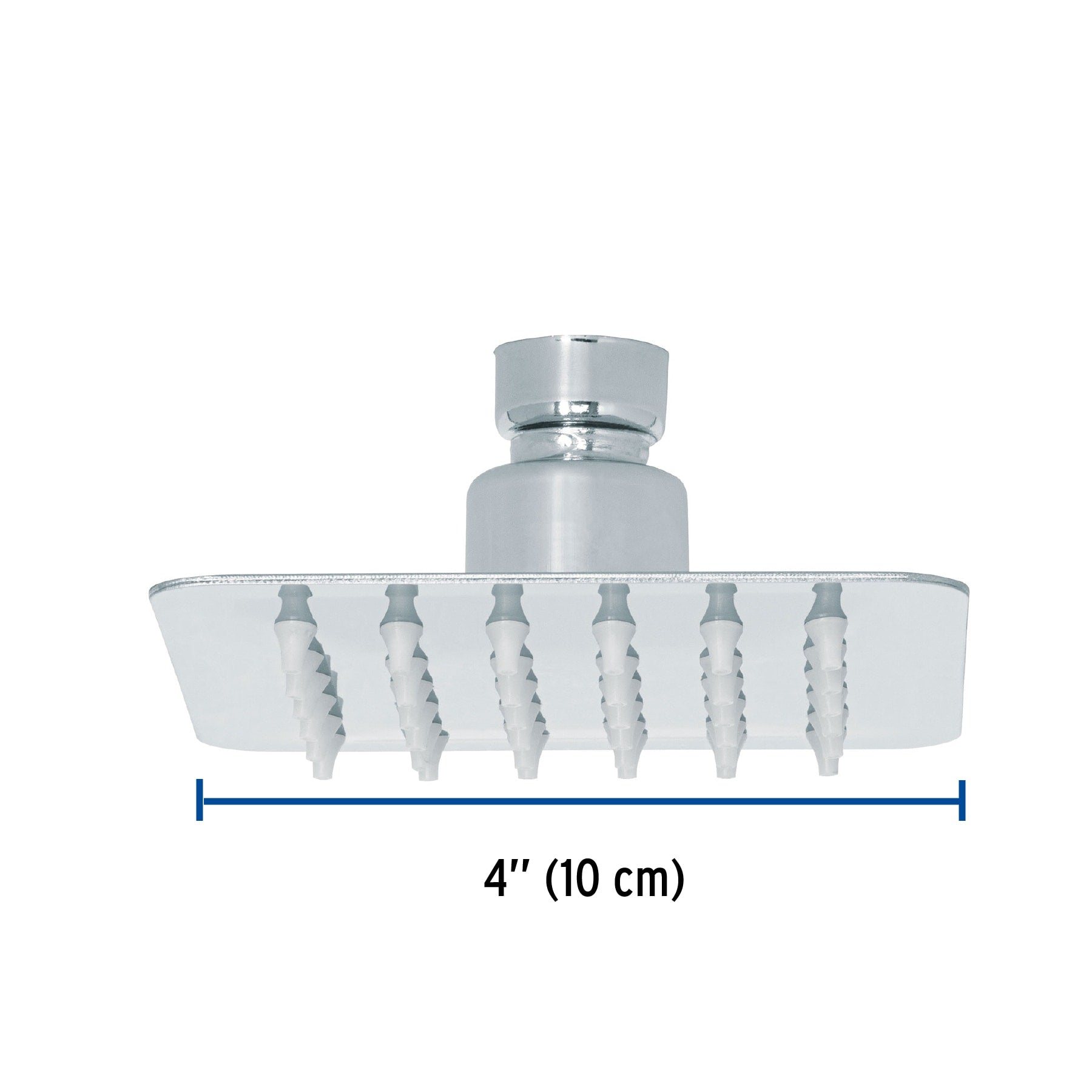 Regadera cuadrada 4", acero inox, sin brazo, cromo, TÚBIG