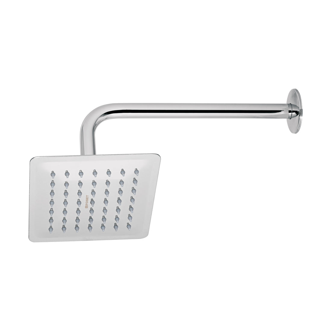 Regadera cuadrada 6", acero inox, con brazo, cromo, TÚBIG