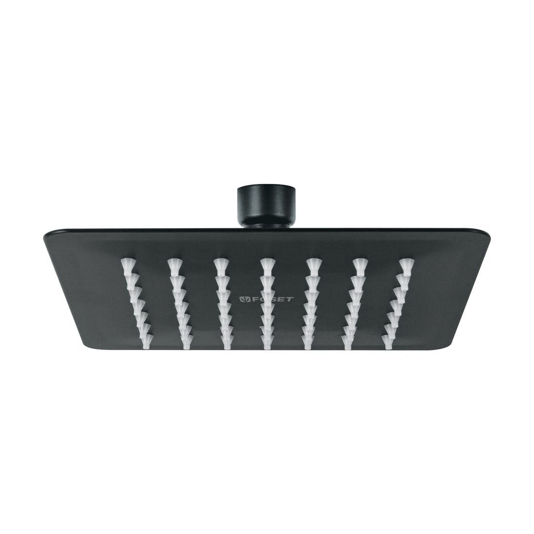 Regadera cuadrada 6", acero inox, sin brazo, negro, TÚBIG