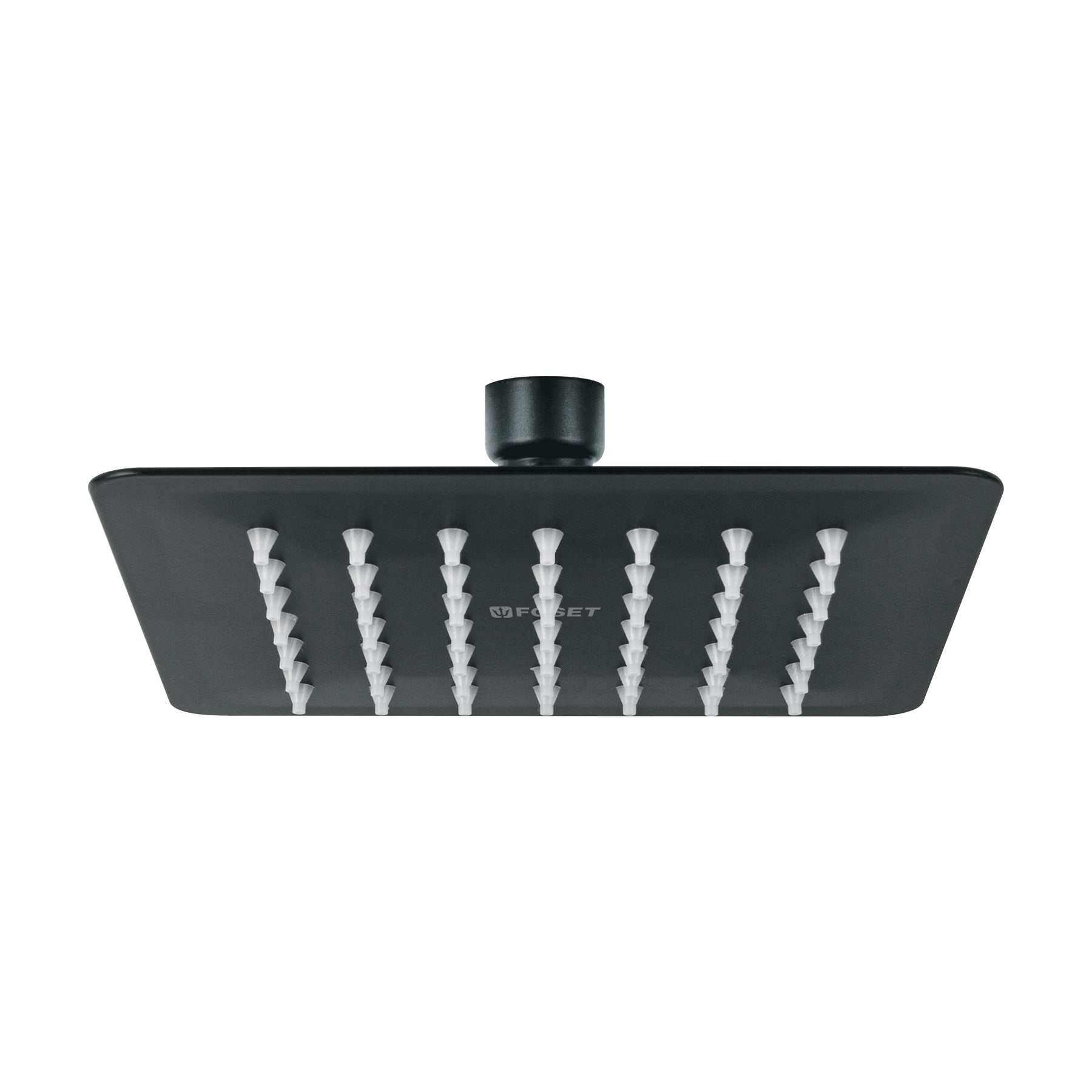 Regadera cuadrada 6", acero inox, sin brazo, negro, TÚBIG