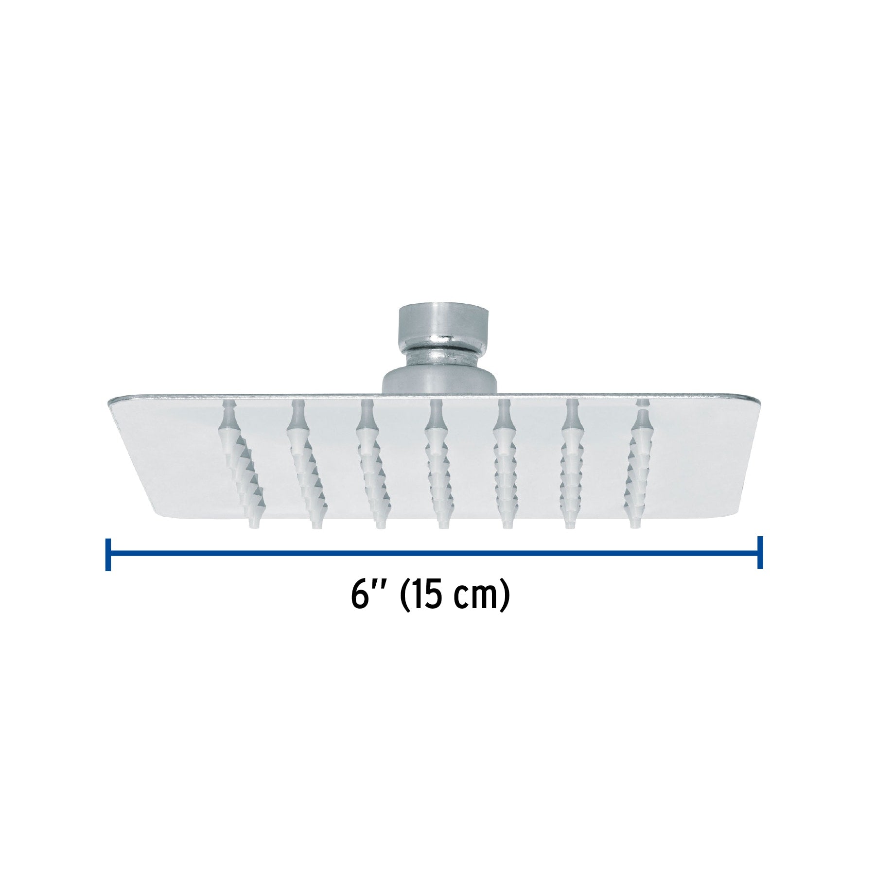 Regadera cuadrada 6", acero inox, sin brazo, cromo, TÚBIG