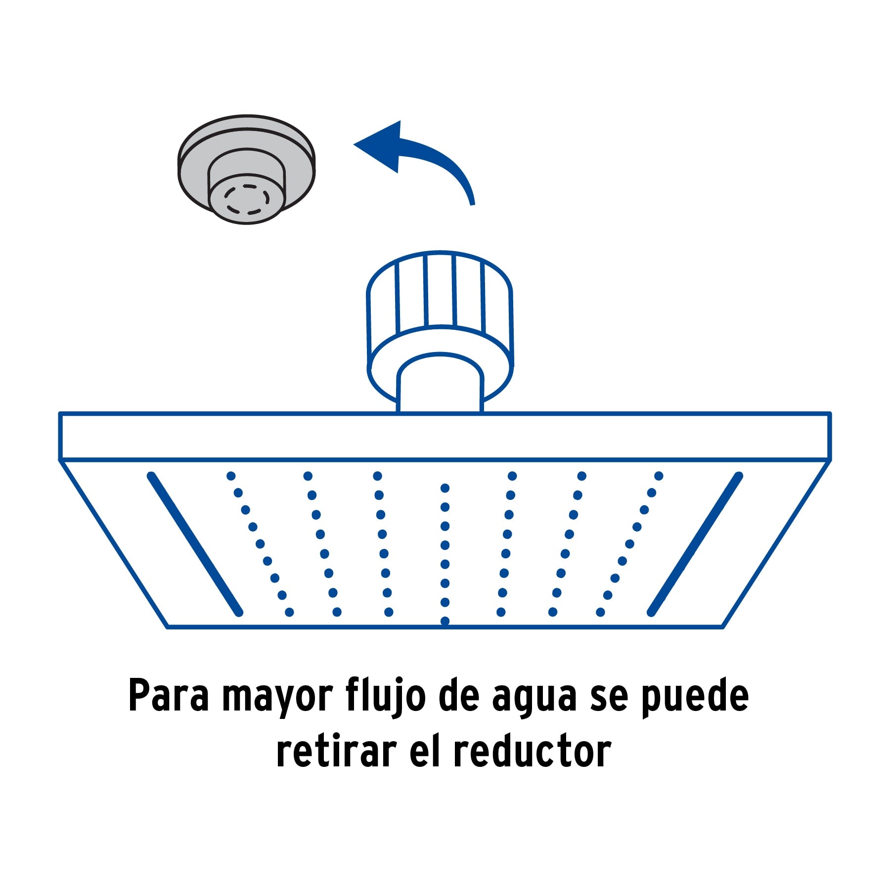 Regadera cuadrada 6", acero inox, con brazo, cromo, TÚBIG