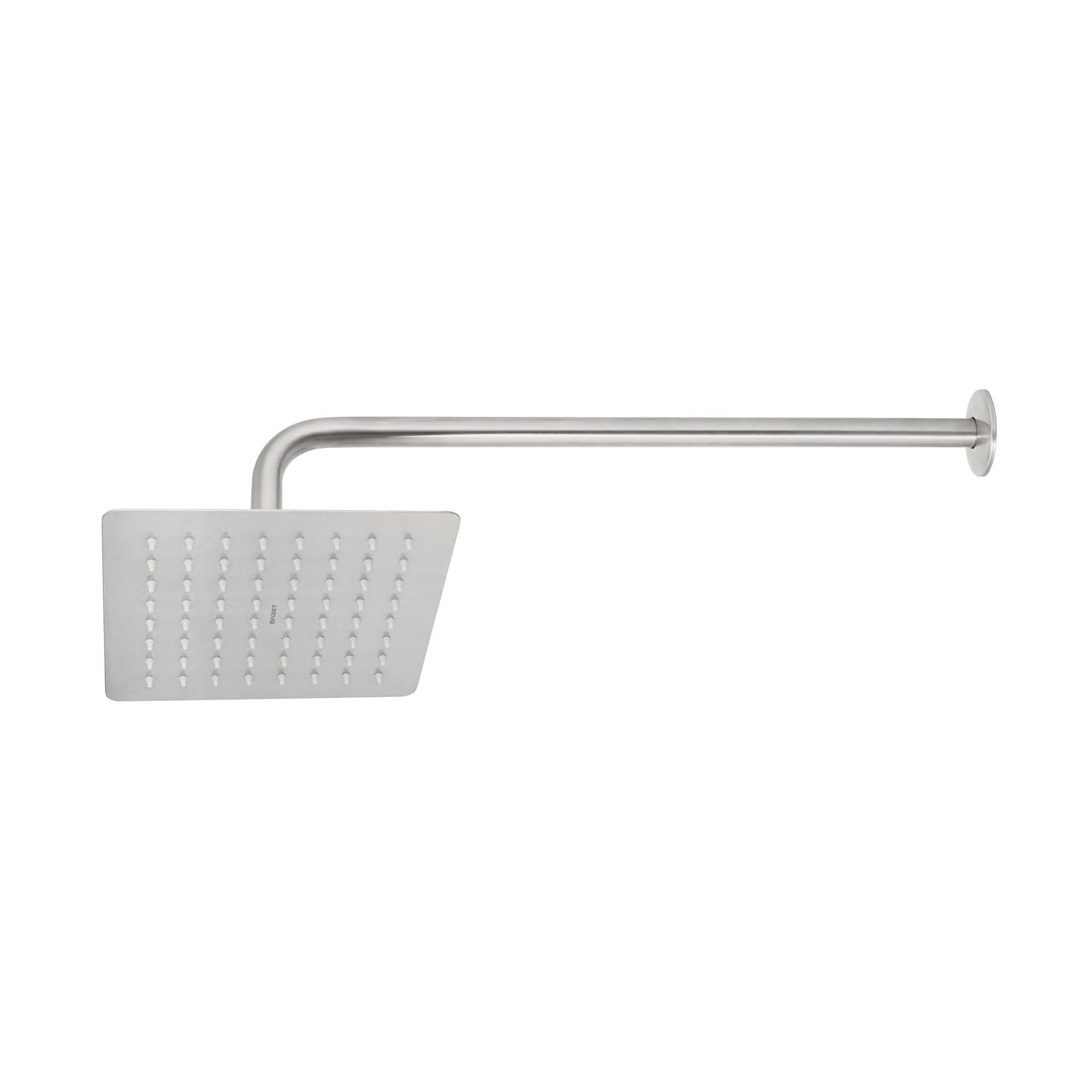 Regadera cuadrada 8", acero inox, con brazo, satín, TÚBIG