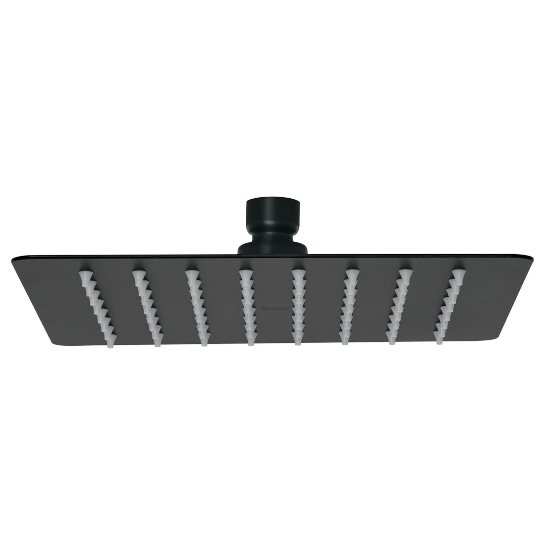 Regadera cuadrada 8", acero inox, sin brazo, negro, TÚBIG