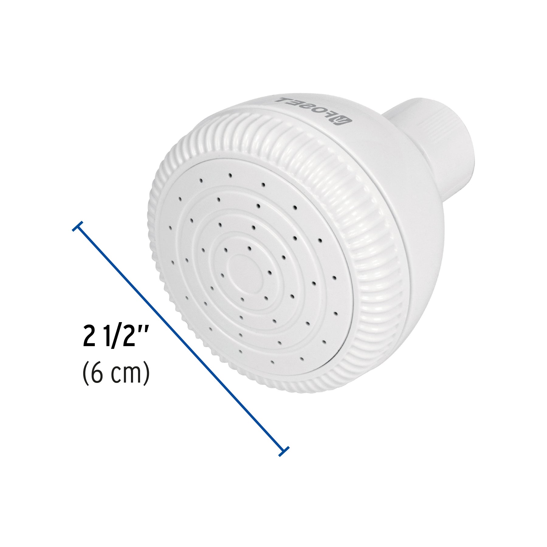 Regadera redonda de ABS 2-1/2" sin brazo, FOSET BASIC