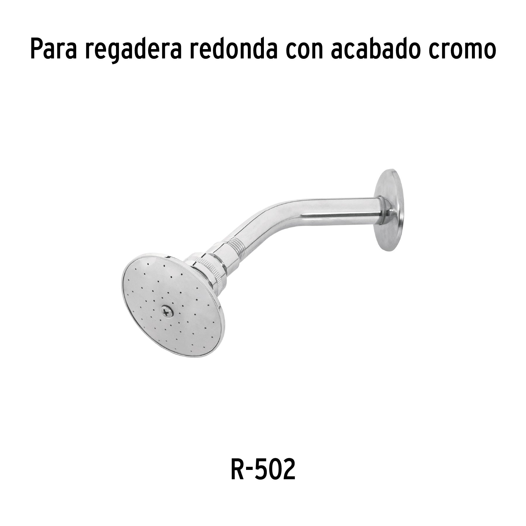 Regadera redonda 3", metálica, sin brazo, cromo, AQUA