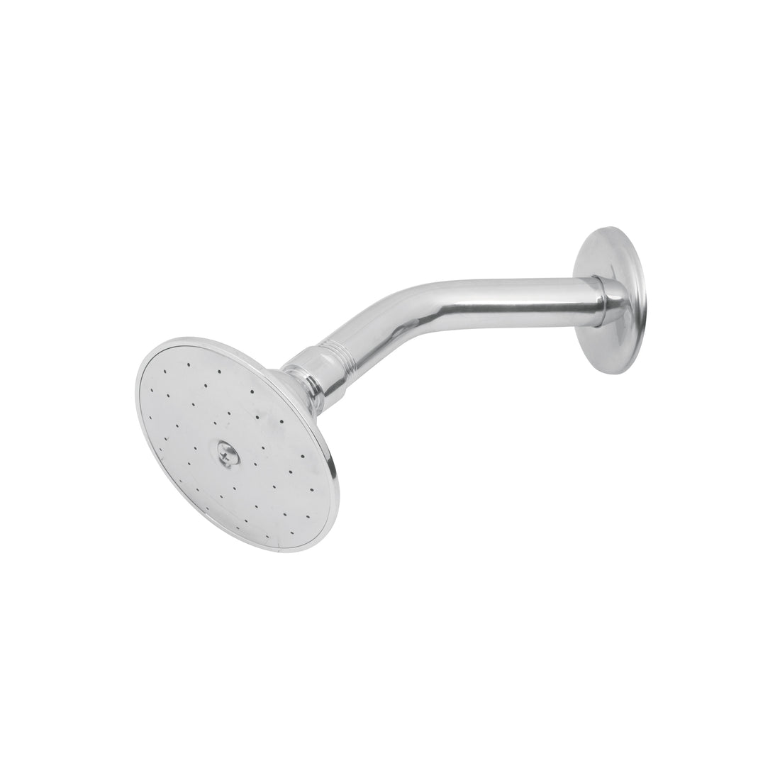 Regadera redonda 3-1/2", metálica, brazo y chapetón, cromo