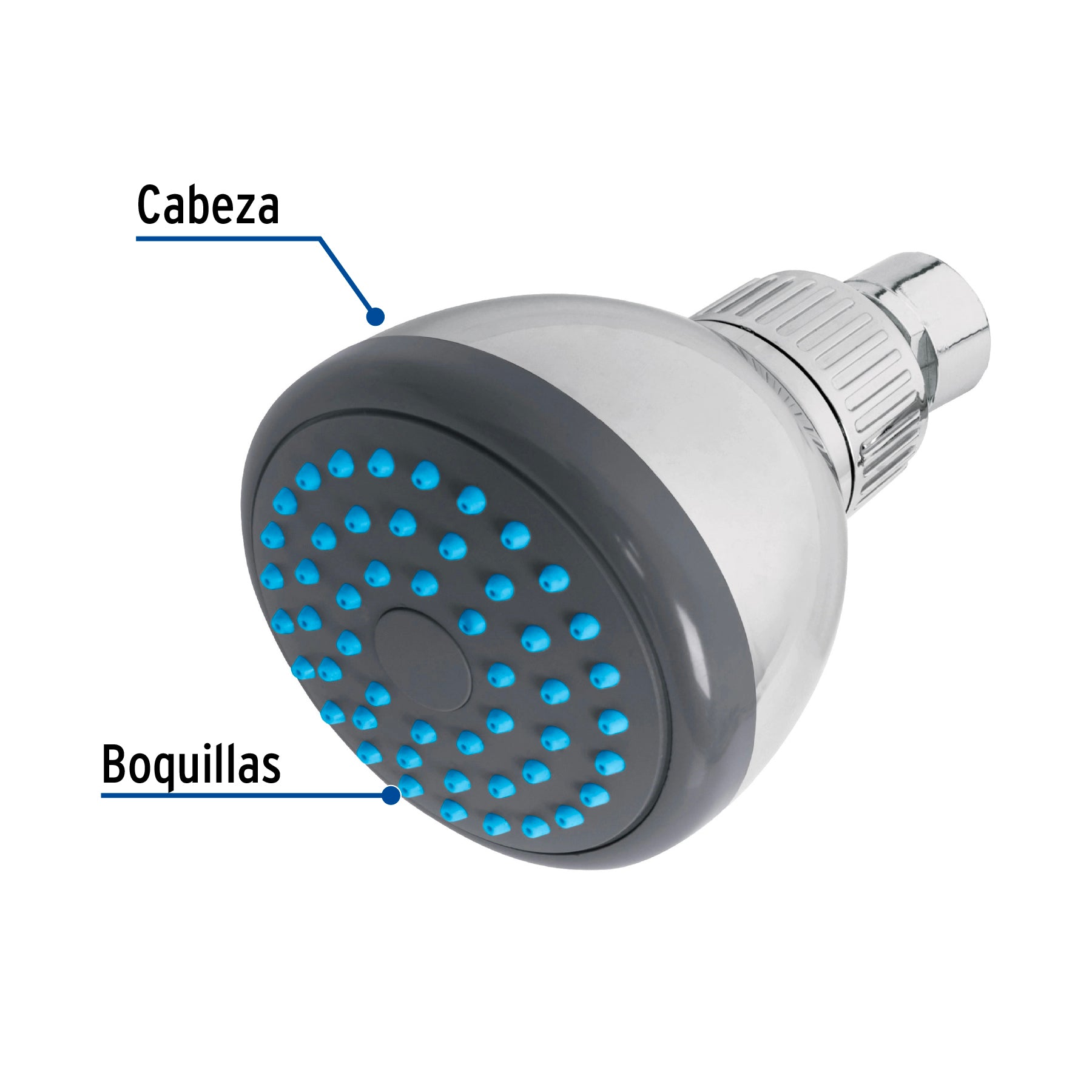 Regadera redonda de ABS 3" sin brazo, FOSET BASIC