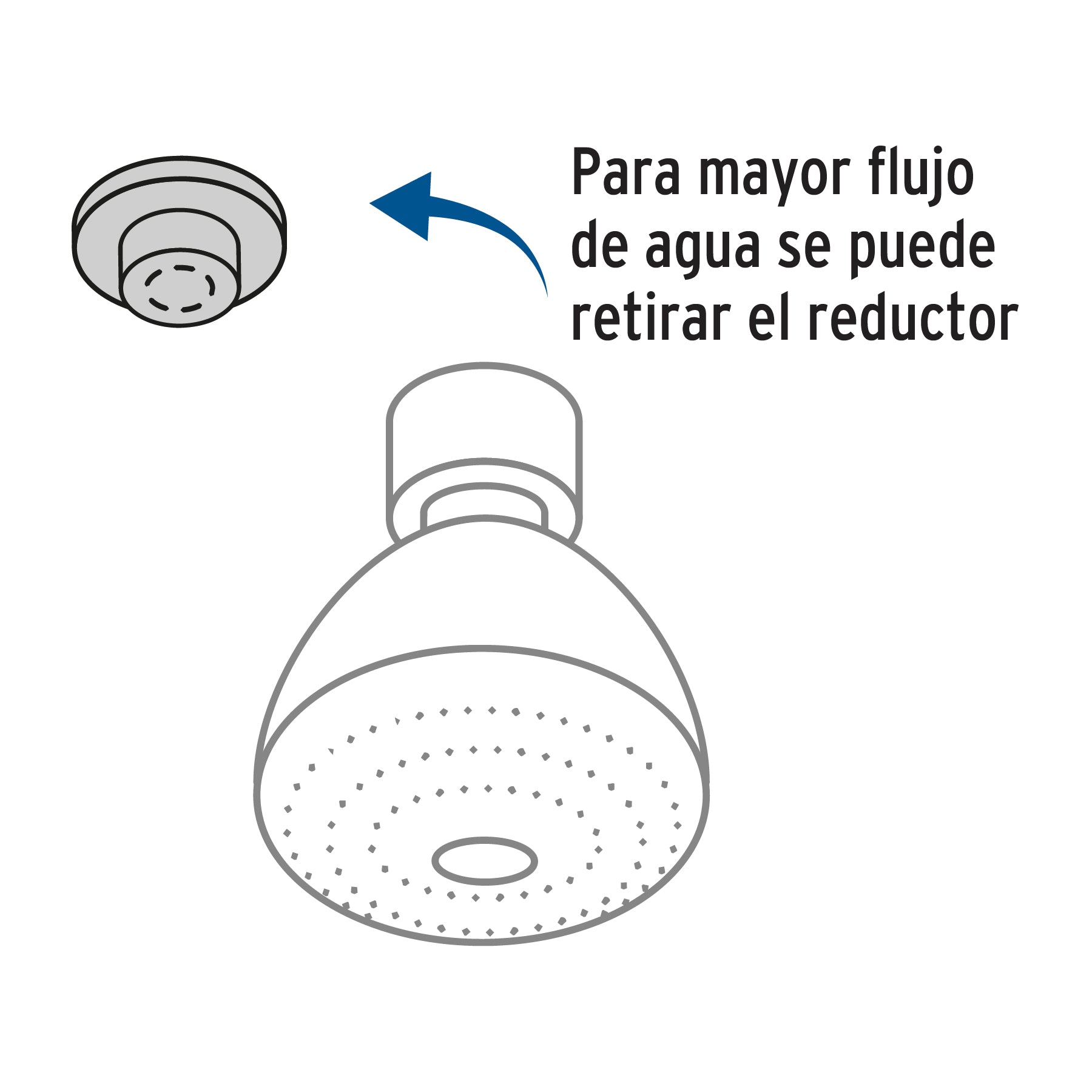 Regadera redonda 3-1/4", 5 funciones, sin brazo, FOSET AQUA