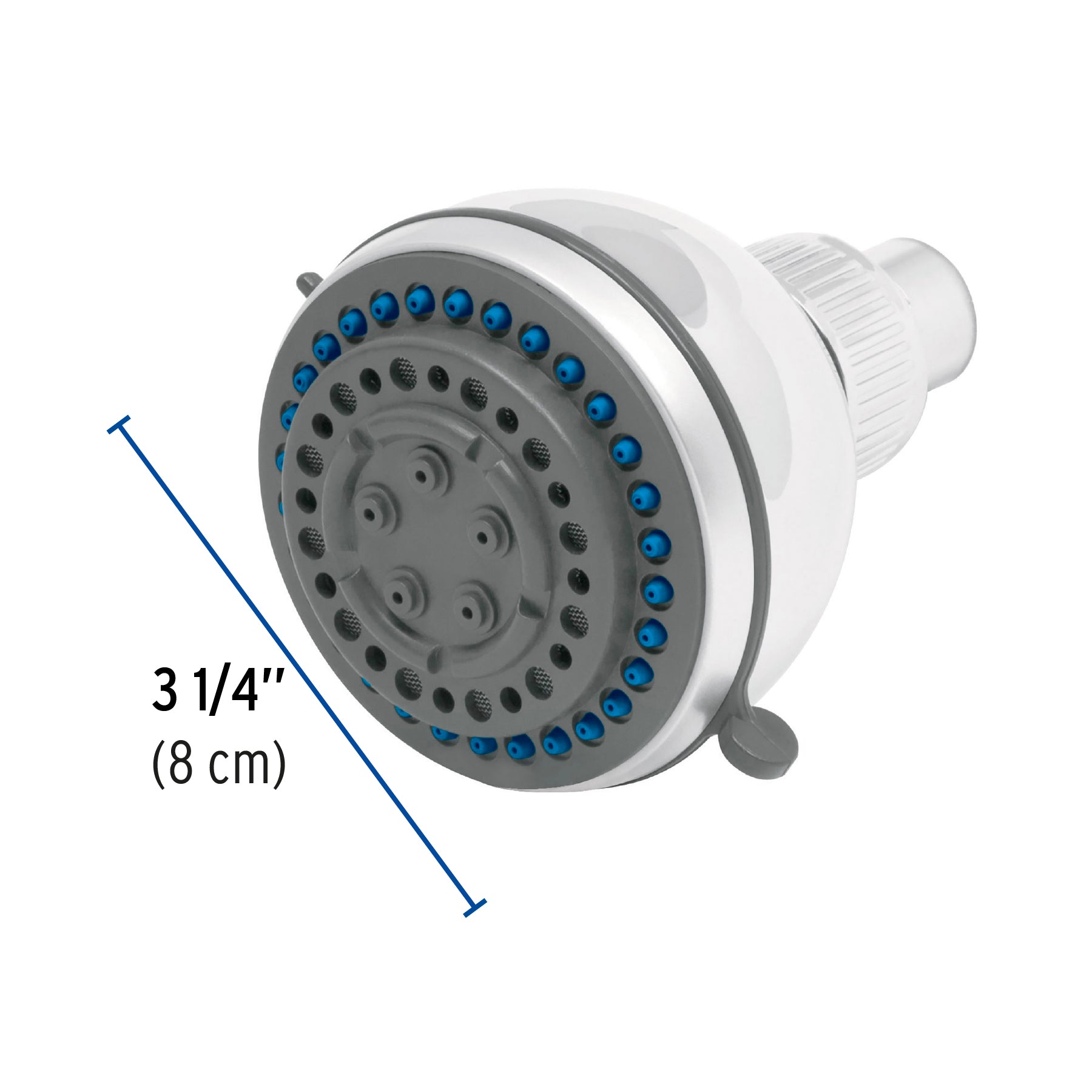 Regadera redonda 3-1/4", 5 funciones, sin brazo, FOSET AQUA