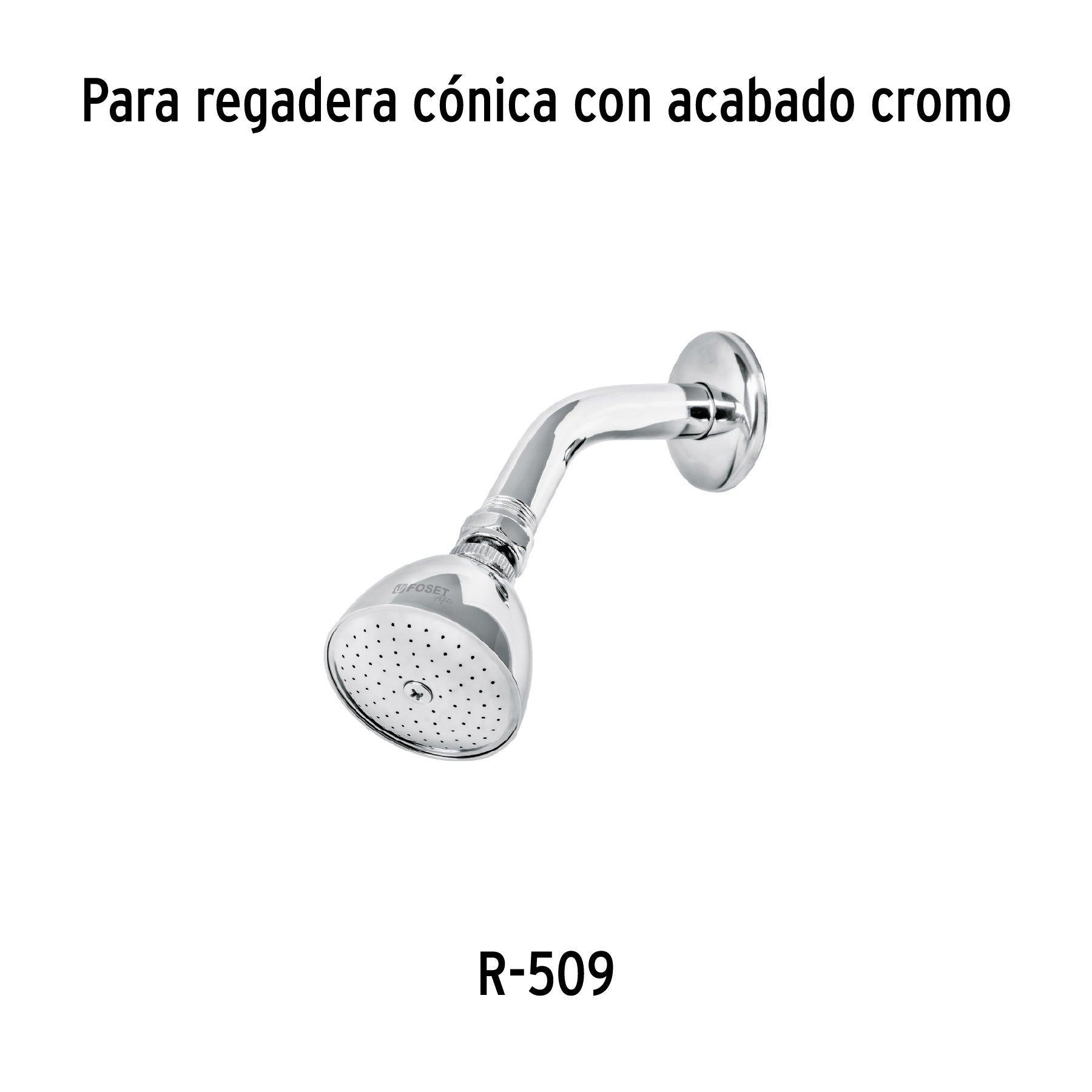 Regadera cónica 2-1/2", metálica, sin brazo, cromo, AQUA