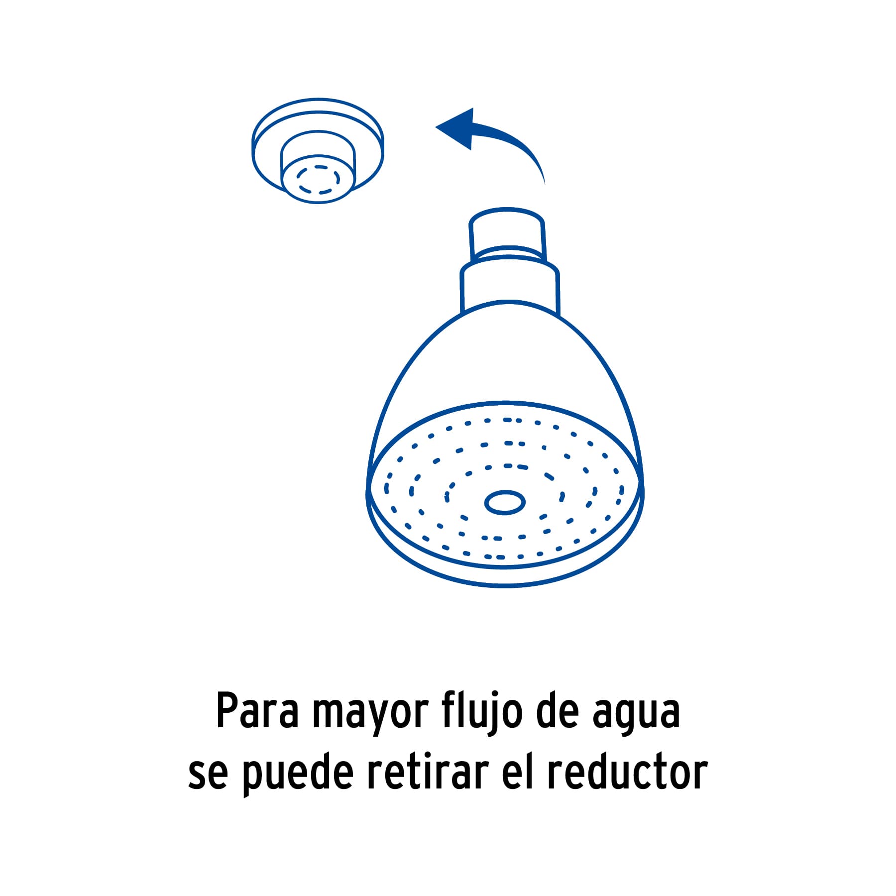 Regadera cónica 2-1/2", metálica, sin brazo, cromo, AQUA
