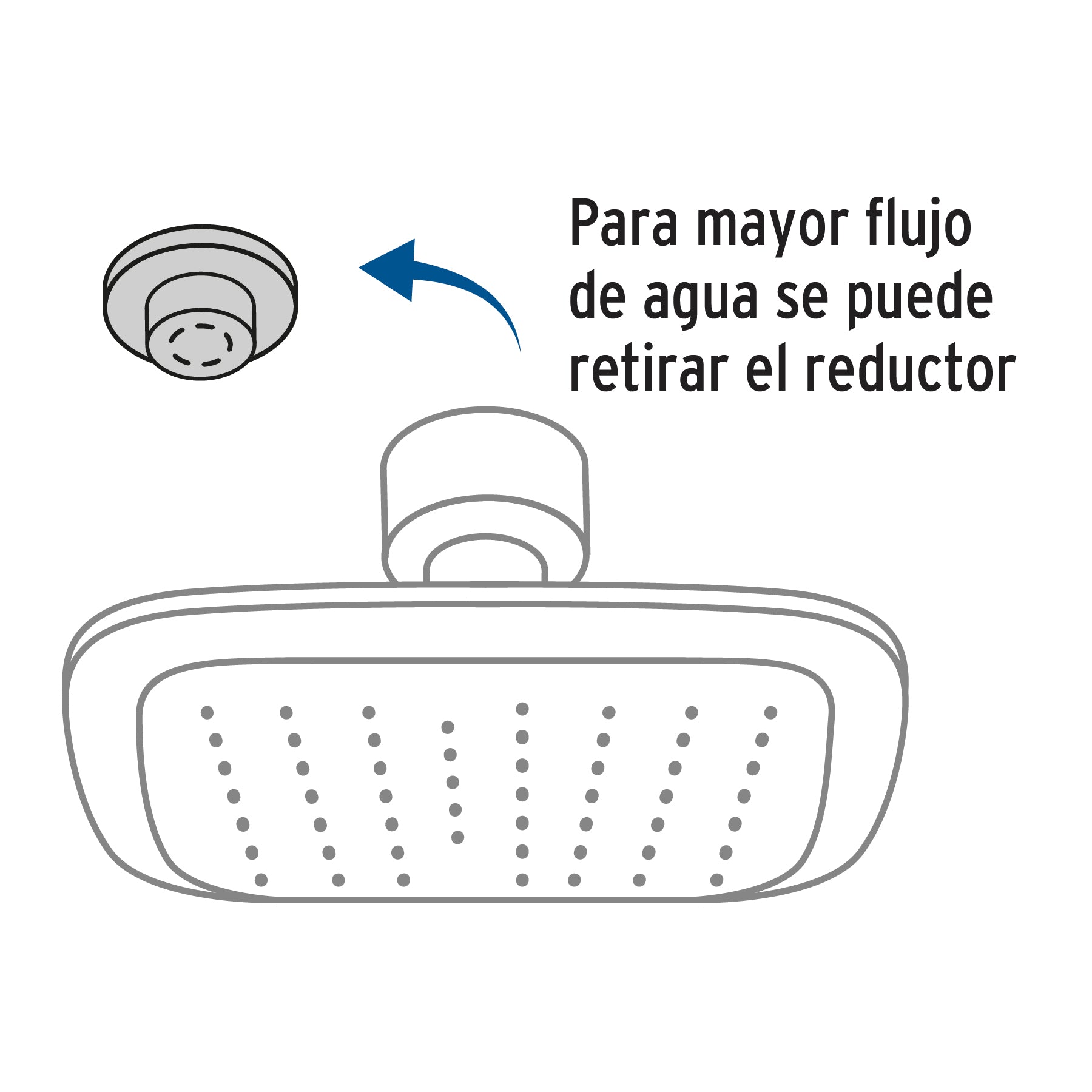 Regadera cuadrada 6", ABS, sin brazo, cromo, AERO
