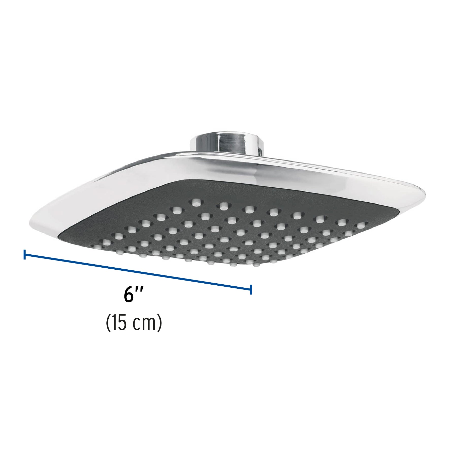 Regadera cuadrada 6", ABS, sin brazo, cromo, AERO
