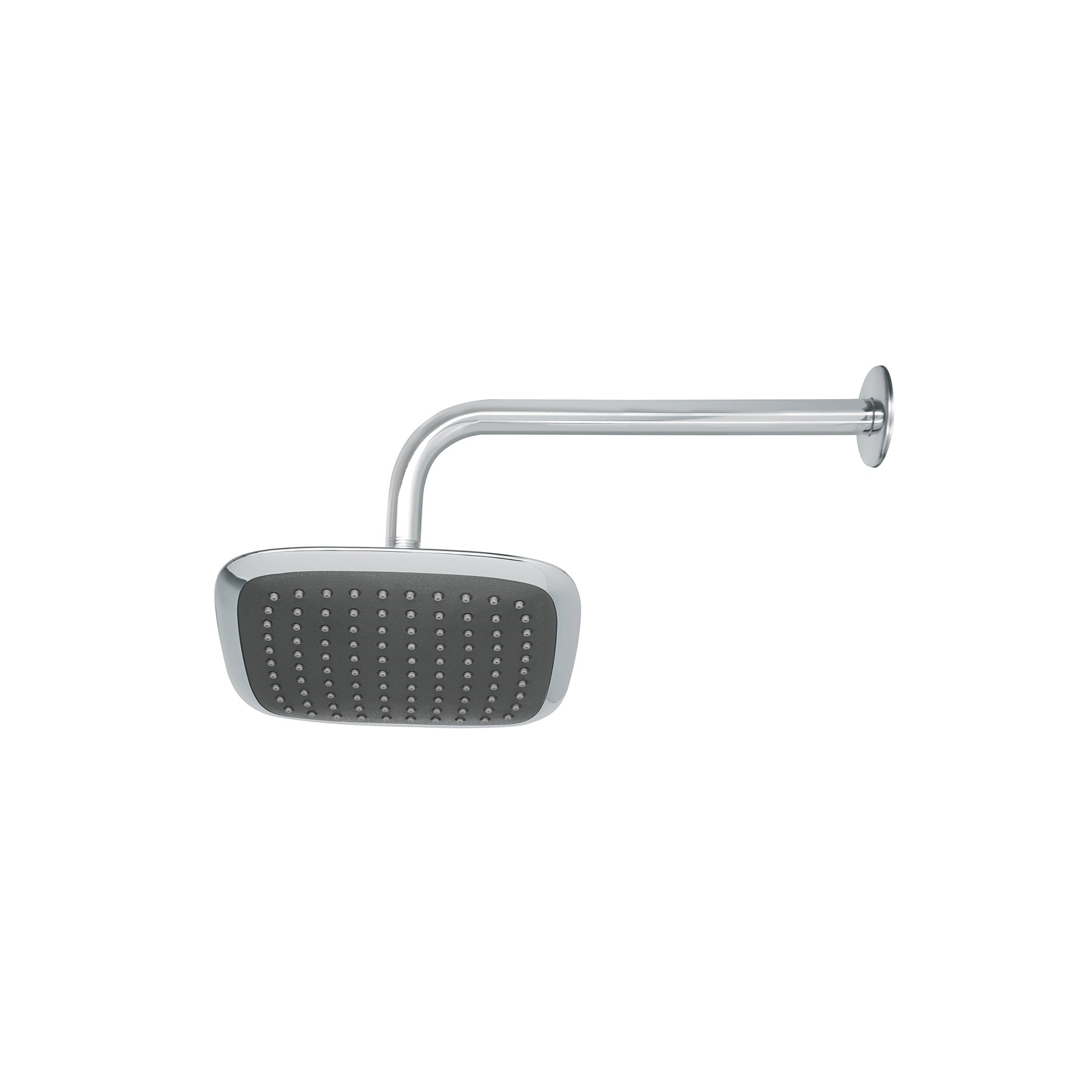 Regadera cuadrada 8", ABS, con brazo y chapetón, cromo, AERO