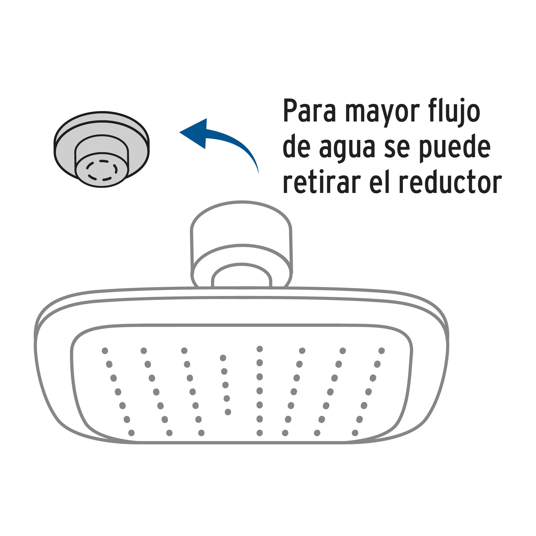 Regadera cuadrada 8", ABS, sin brazo, cromo, AERO