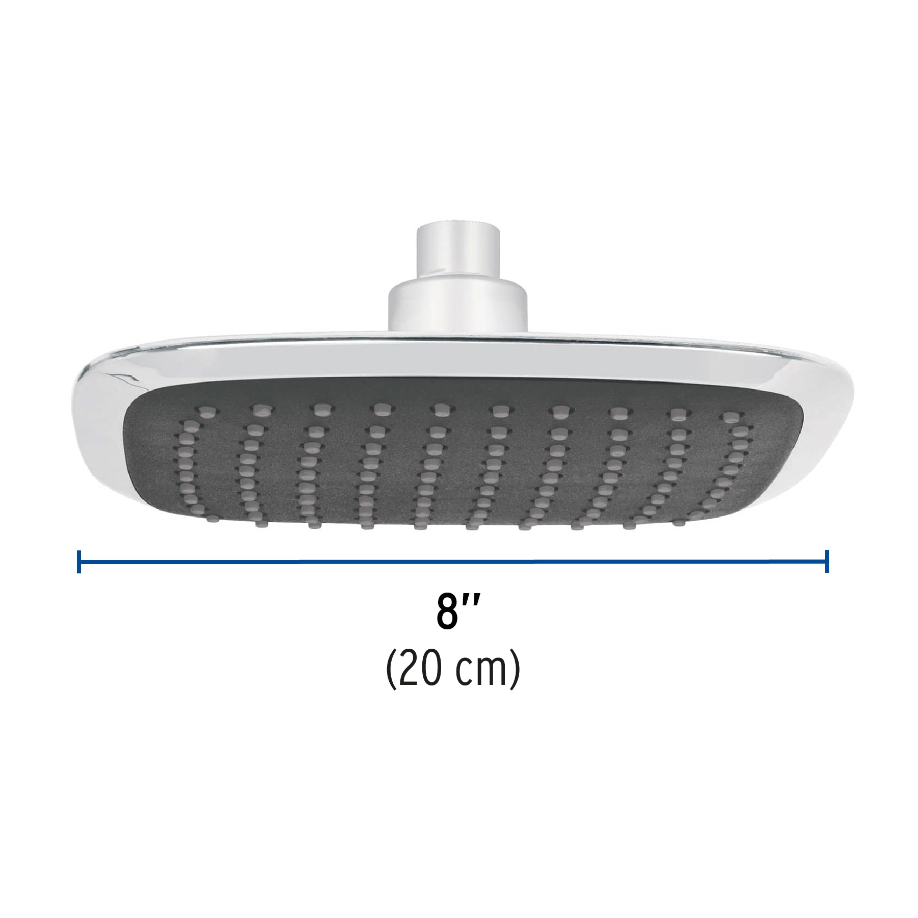 Regadera cuadrada 8", ABS, sin brazo, cromo, AERO