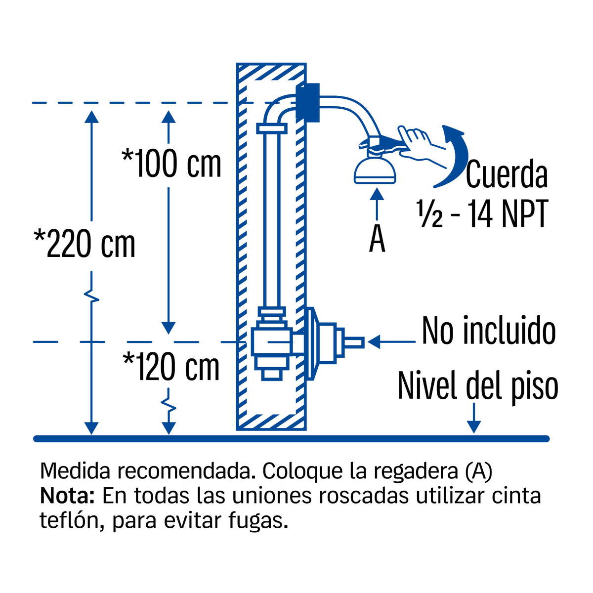 Regadera redonda 2-1/2" con brazo y chapeton ABS, BASIC