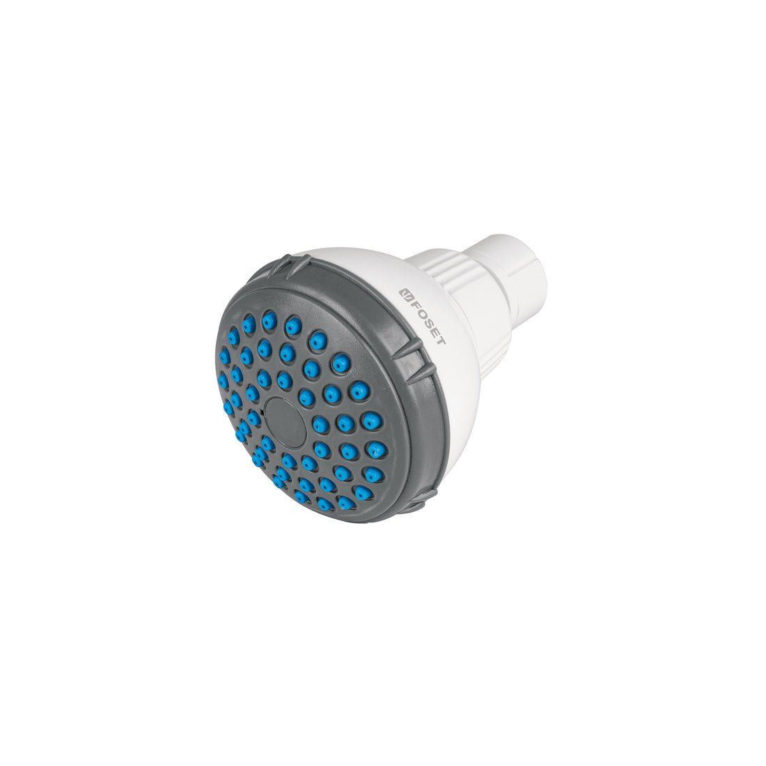 Regadera redonda de ABS 2-1/2" gris-blanca sin brazo, BASIC
