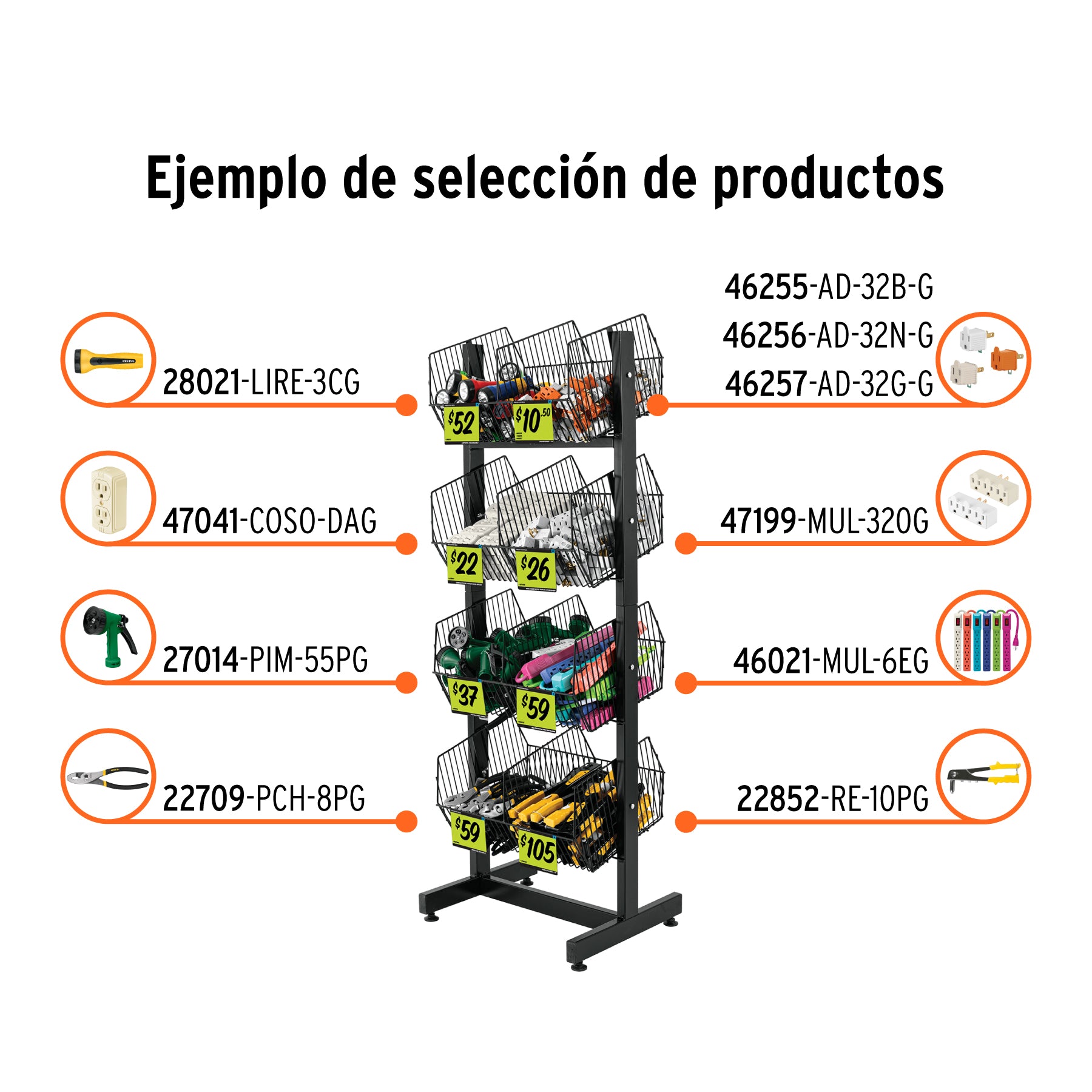 Rack botadero, metálico, 4 niveles, TRUPER