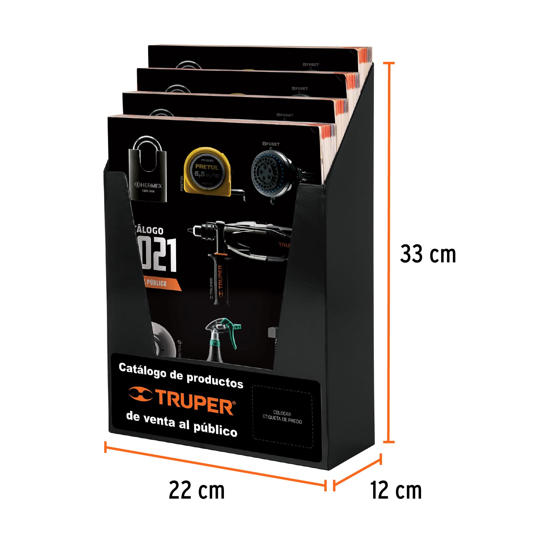 Rack para venta de catálogos en mostrador, TRUPER