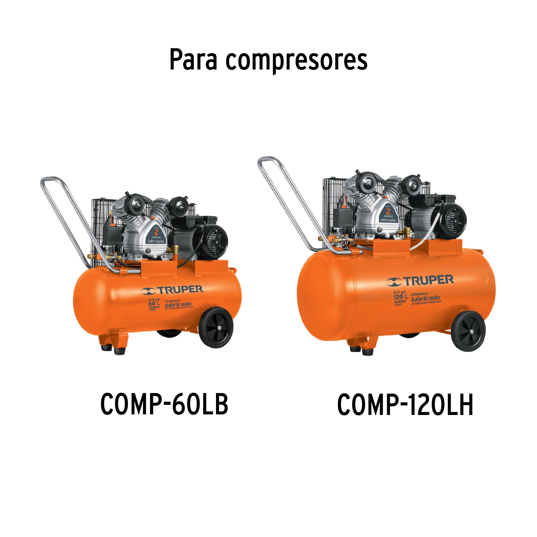 2 ruedas de repuesto para COMP-60LB y COMP-120LH, TRUPER