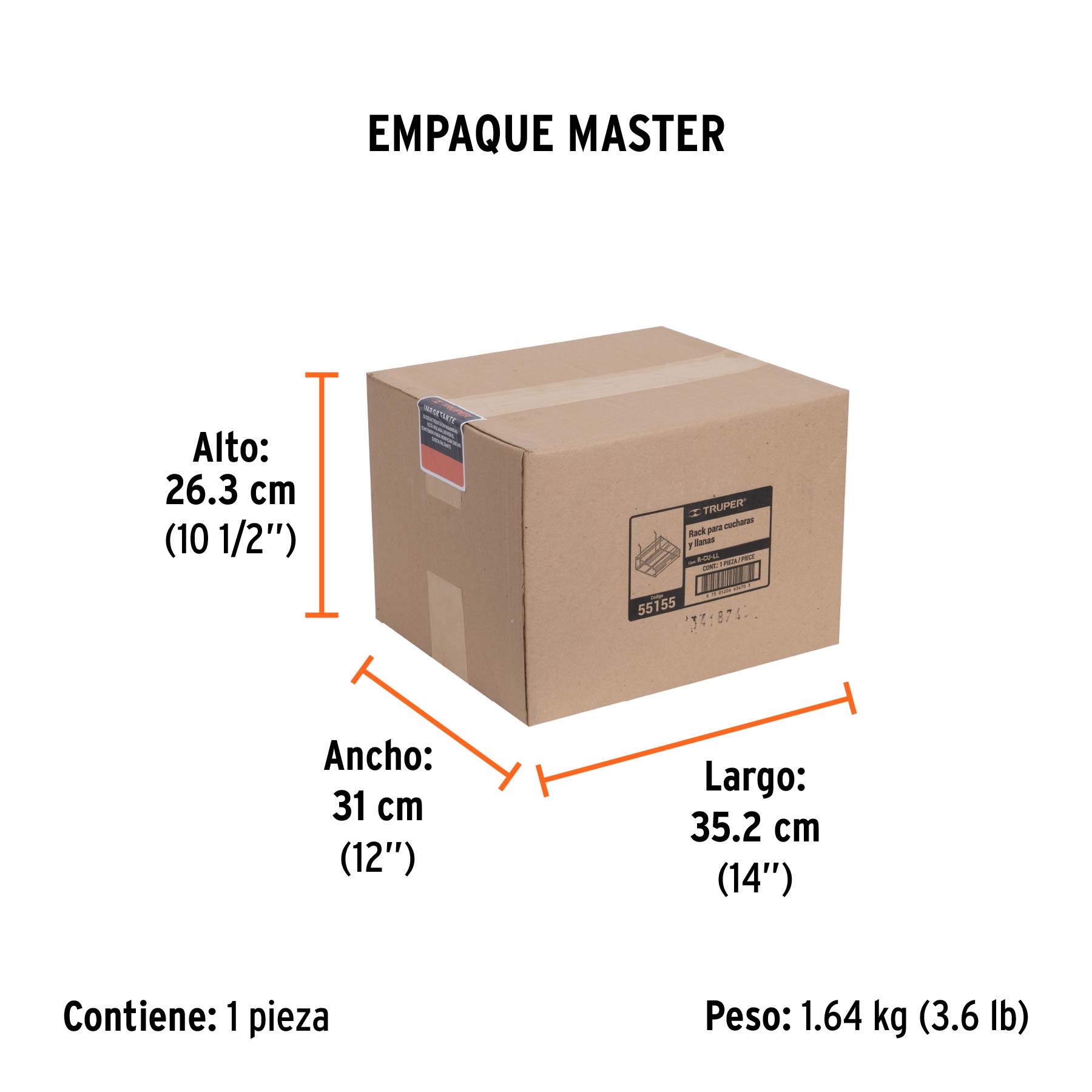 Rack para cucharas y/o llanas, TRUPER - Empaque