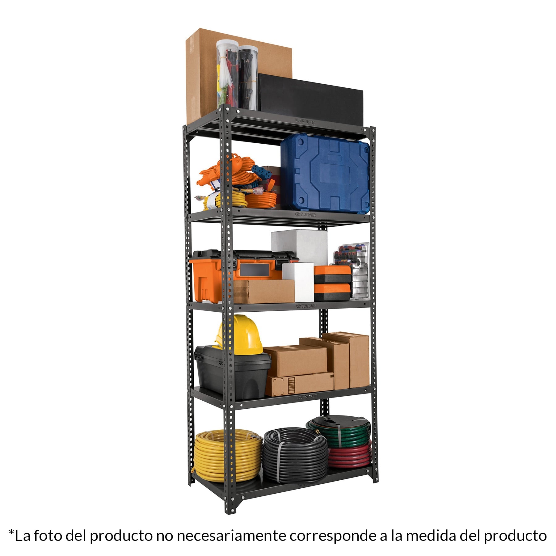 Estante metálico 5 repisas capacidad 80kg, 85x46x180, TRUPER