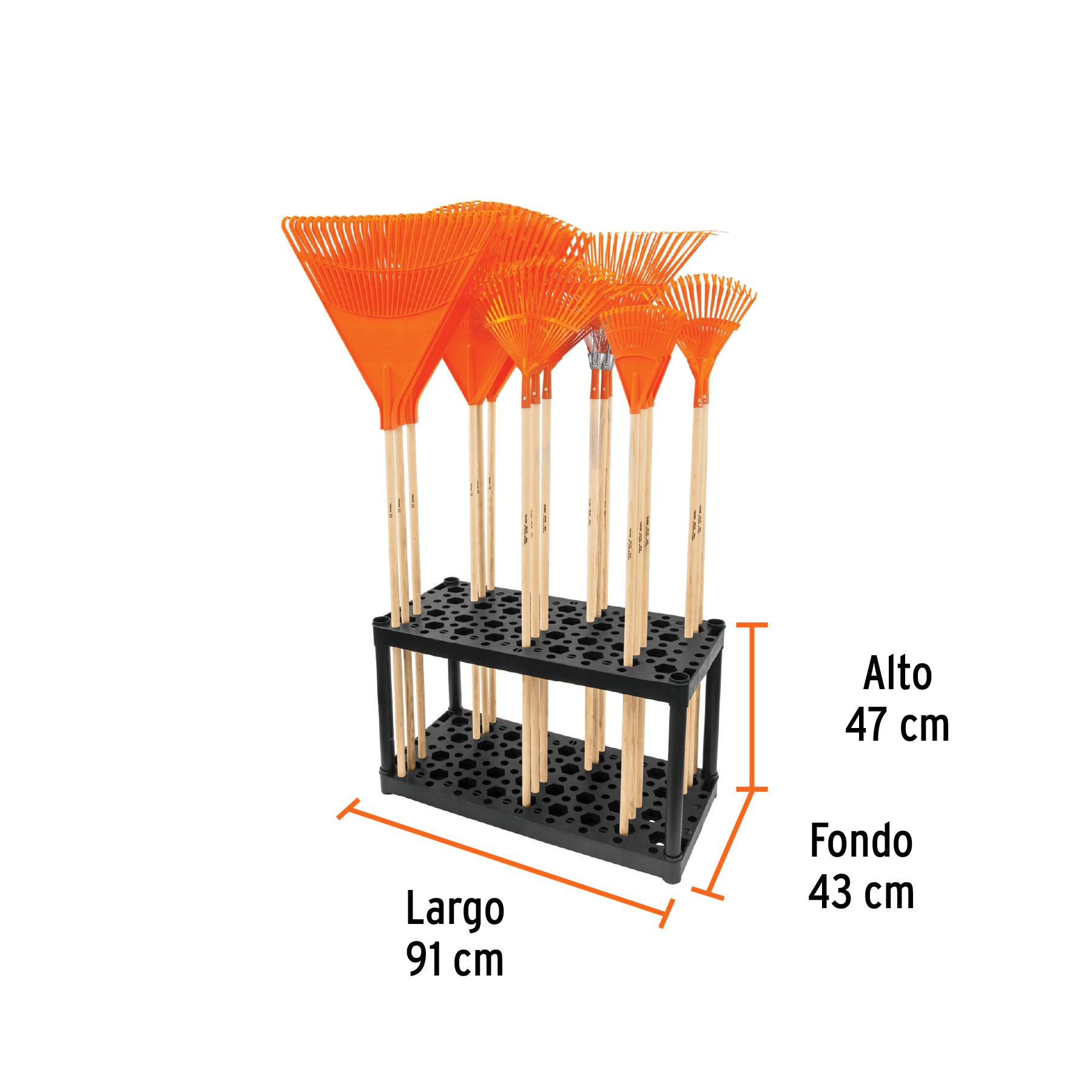 Rack de plástico para escobas, TRUPER