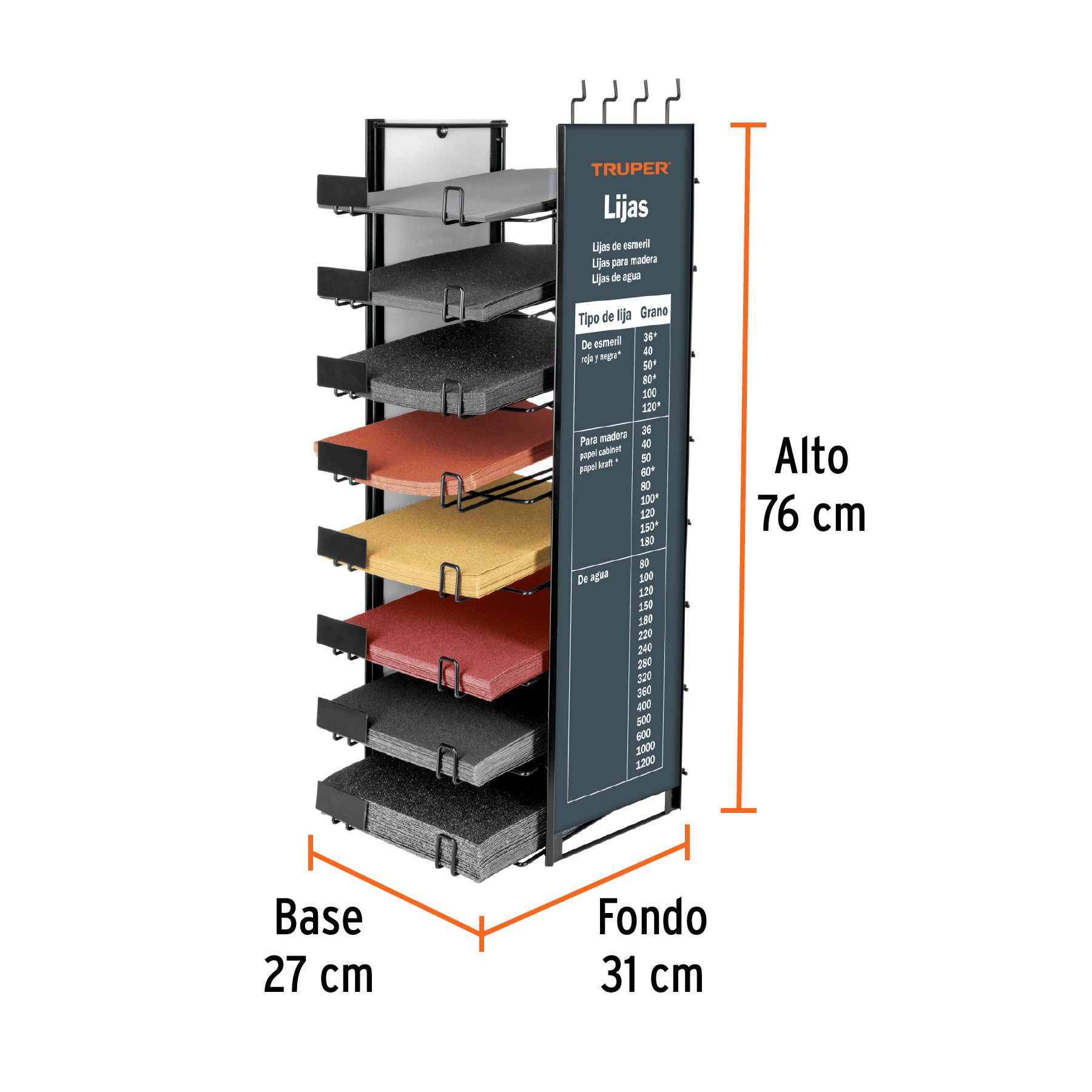 Rack para lijas, TRUPER