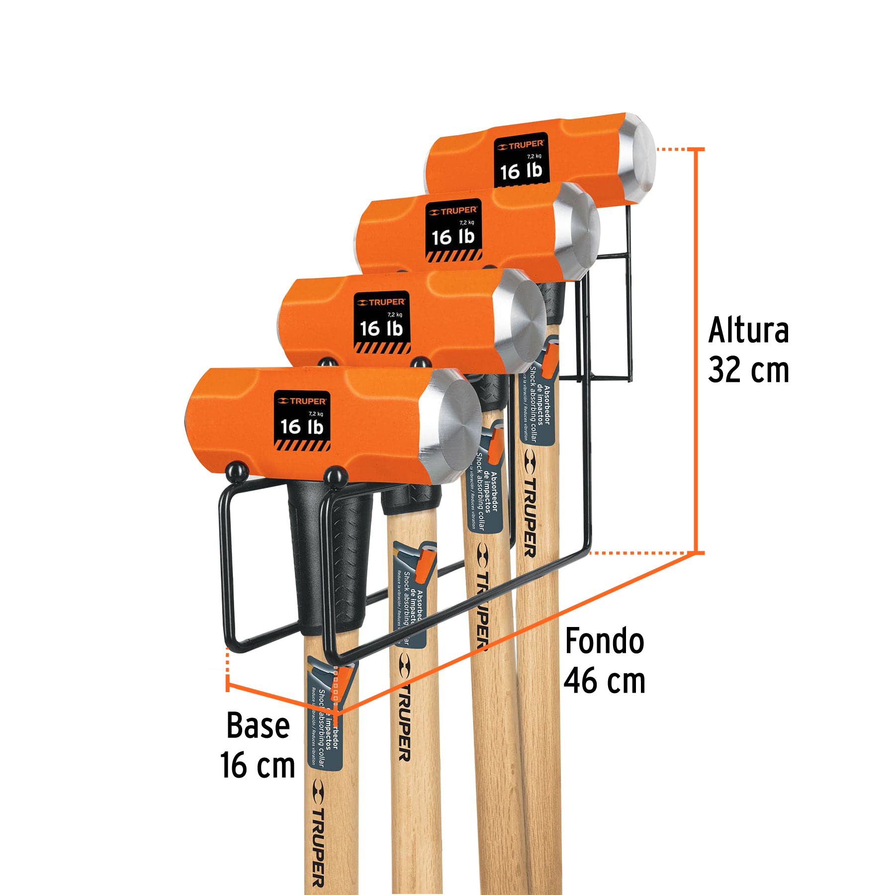 Rack para 4 marros octagonales, TRUPER