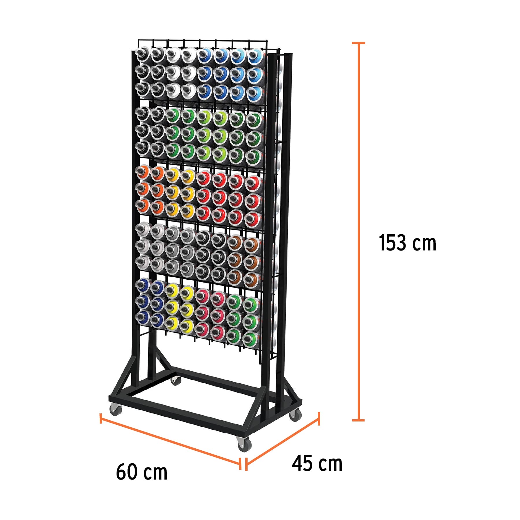 Rack para 120 pinturas en aerosol, TRUPER